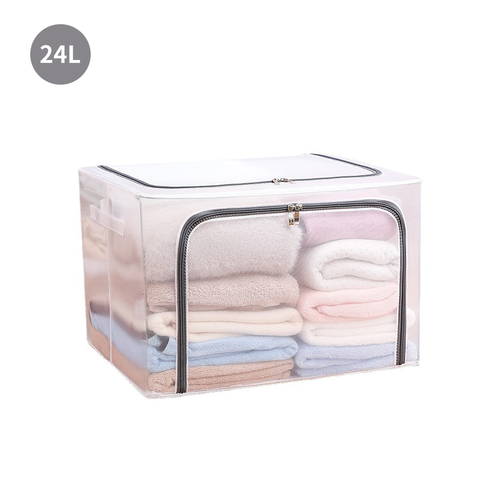 可折疊防水鋼架收納箱  儲物箱 膠箱 超大容量儲物箱 收納袋 家居收納 大容量棉被袋 衣服被子玩具整理箱 HK0328