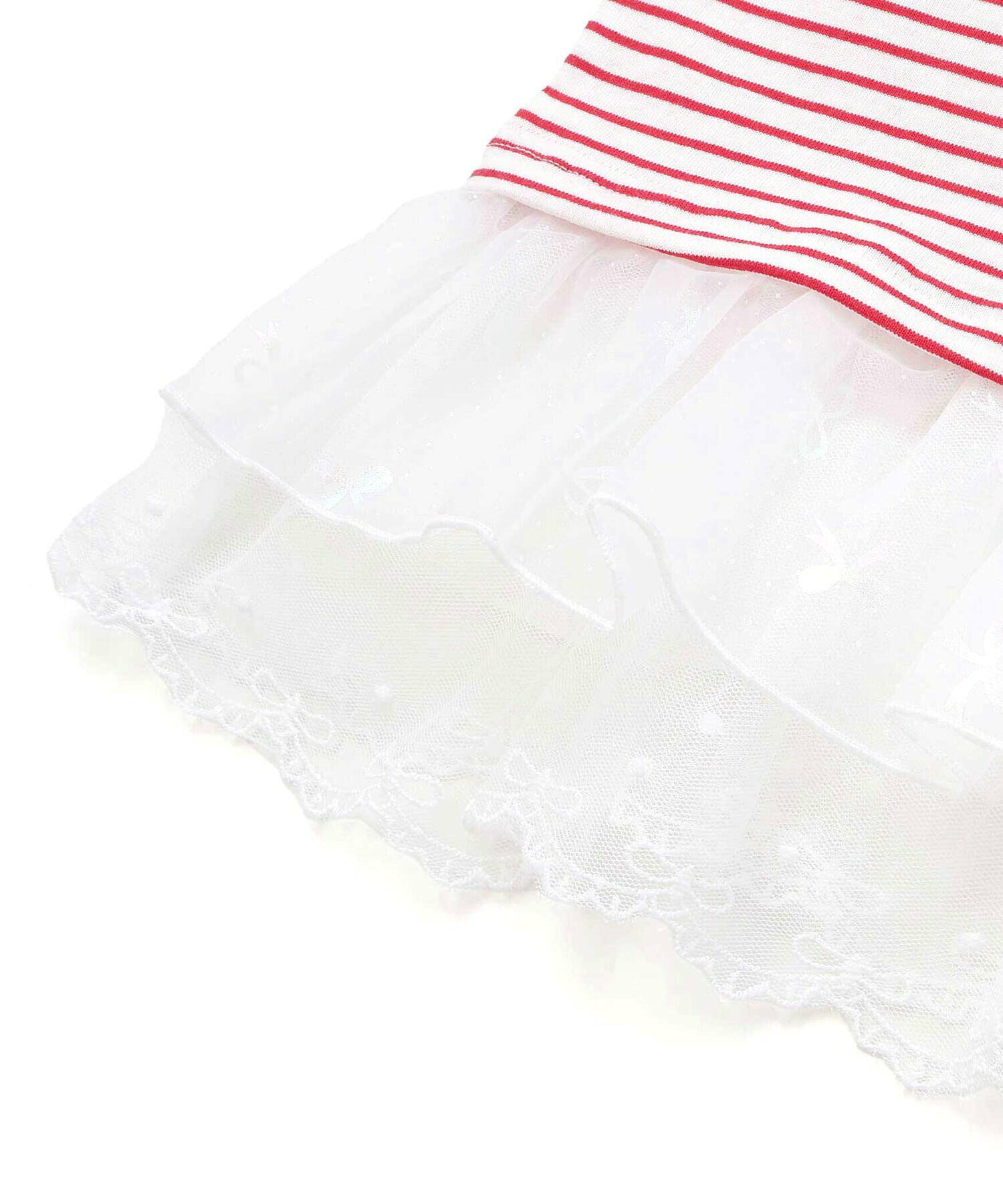 🇯🇵預訂 日本直送🇯🇵Slap Slip x Swimmer x Sanrio系列兩色人物印花亮片愛心蕾絲荷葉邊領口條紋短袖上衣