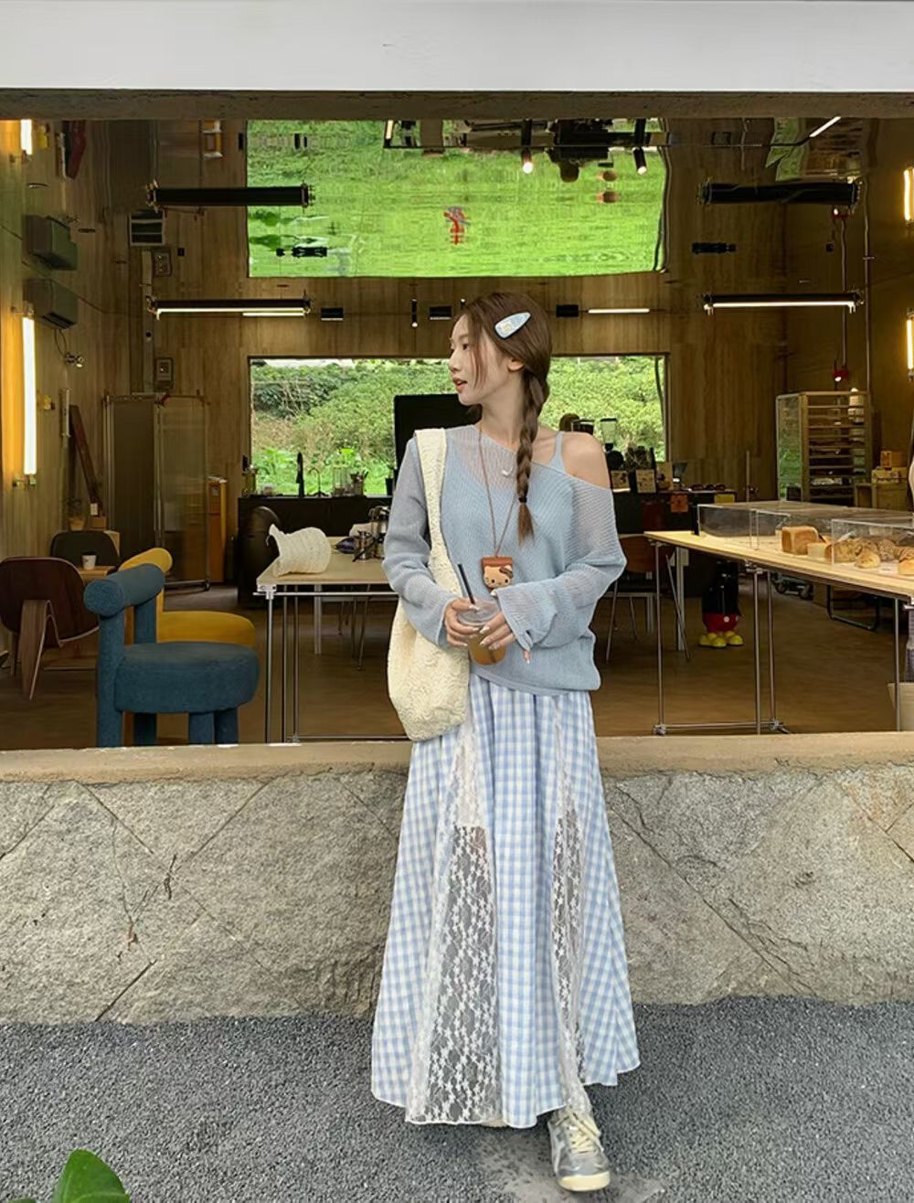 1749 Creamy Blue 3piece Set "奶蓝甜美系三件套 "