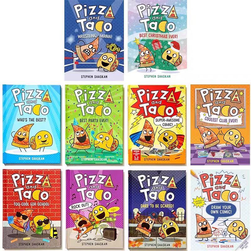 Pizza and Taco 10 books hardcover 披薩餅與玉米片  全彩漫畫系列 10本  B427	