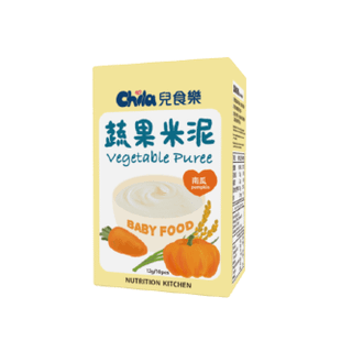 Chila 兒食樂蔬果米泥是一款專為嬰幼兒設計的無添加副食品，以純米研磨並添加在地蔬果製成，質地細緻易吞嚥。它採用獨立鋁袋小包裝，方便攜帶和食用