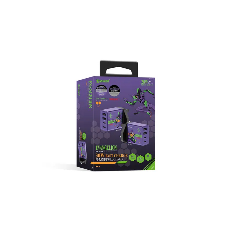 XPOWER EVA新世紀福音戰士 30W 4輸出PD快充充電器 (WC30)