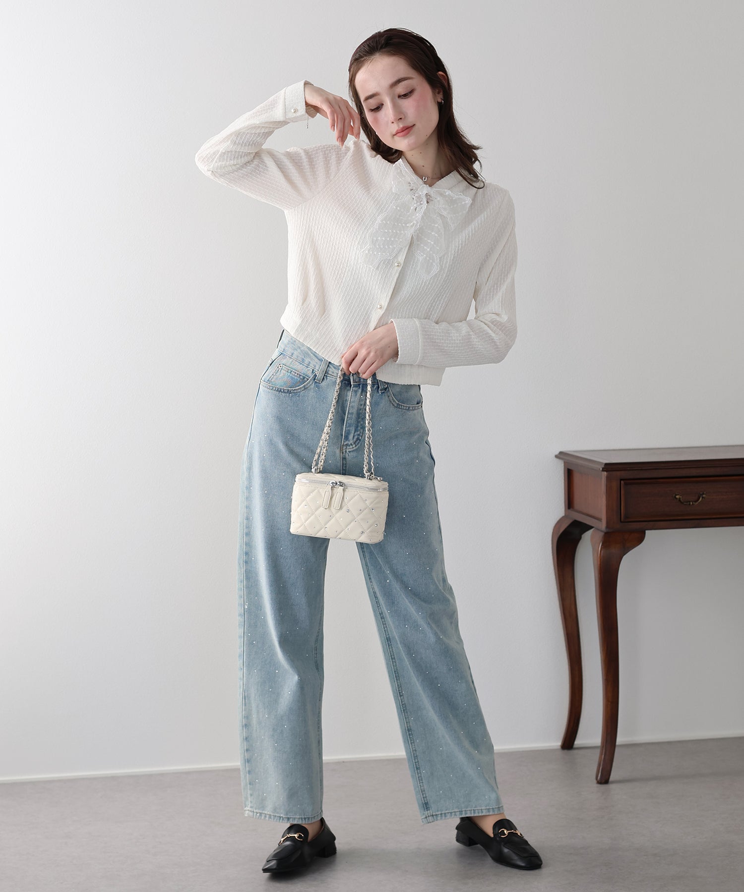 <JP> Lace Ribbon Nekopos Cardigan* 3色入 <預購>