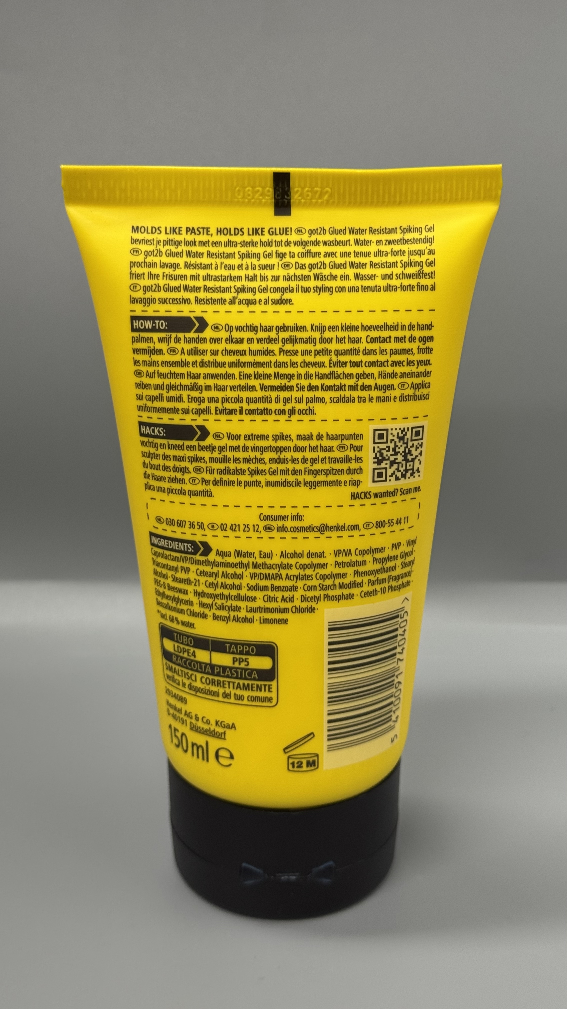 Schwarzkopf 施華蔻 got2b GLUED Water Resistant Spiking Gel（150ml）