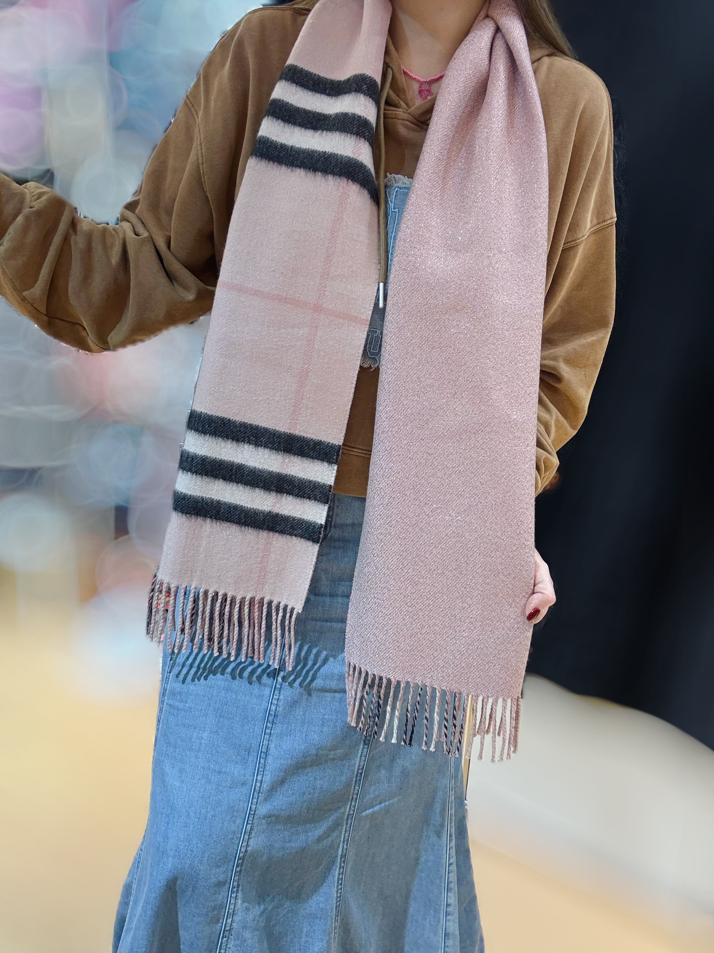 Burberry scarf short/check/pink