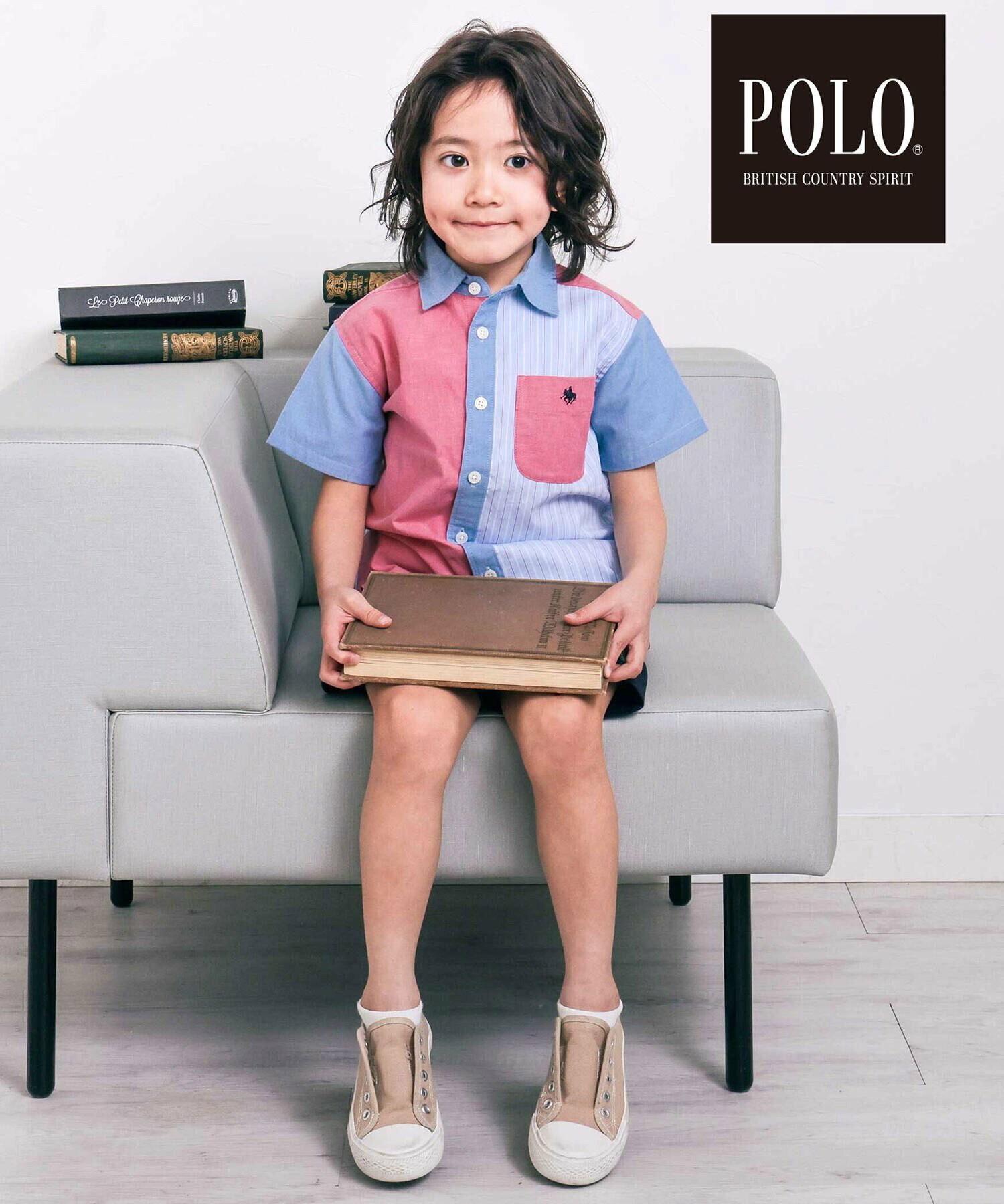 🇯🇵預訂 日本直送🇯🇵Slap Slip x Polo Bcs兩色標誌刺繡口袋撞色拼布短袖恤衫