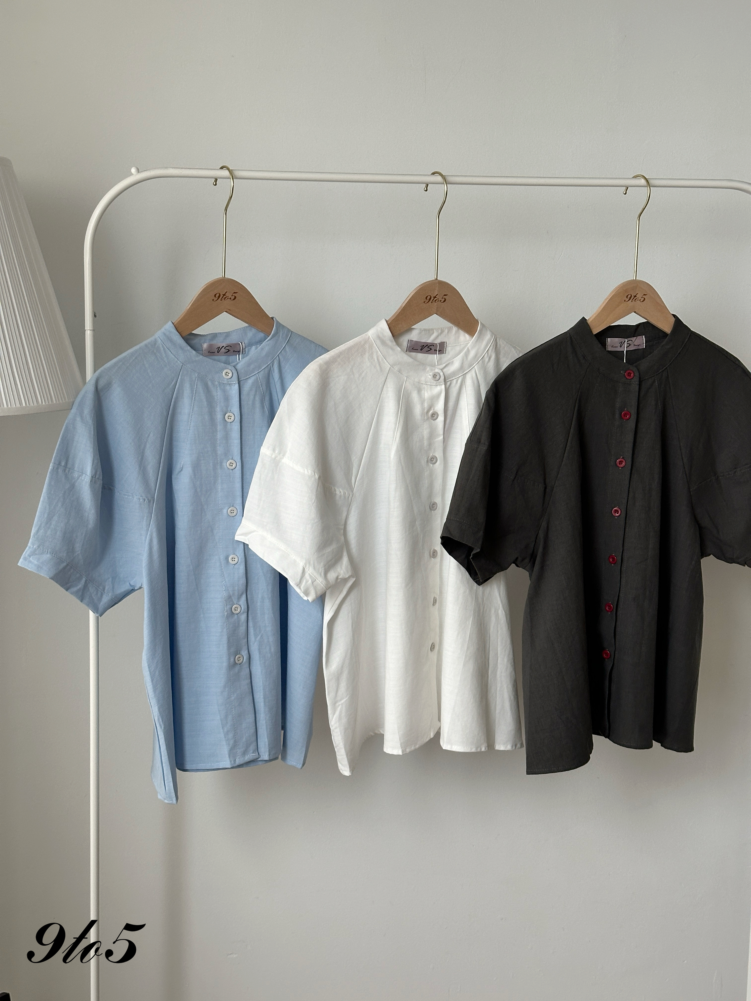 T4451 Muji Style Mock Neck Shirt - 3 Colors 