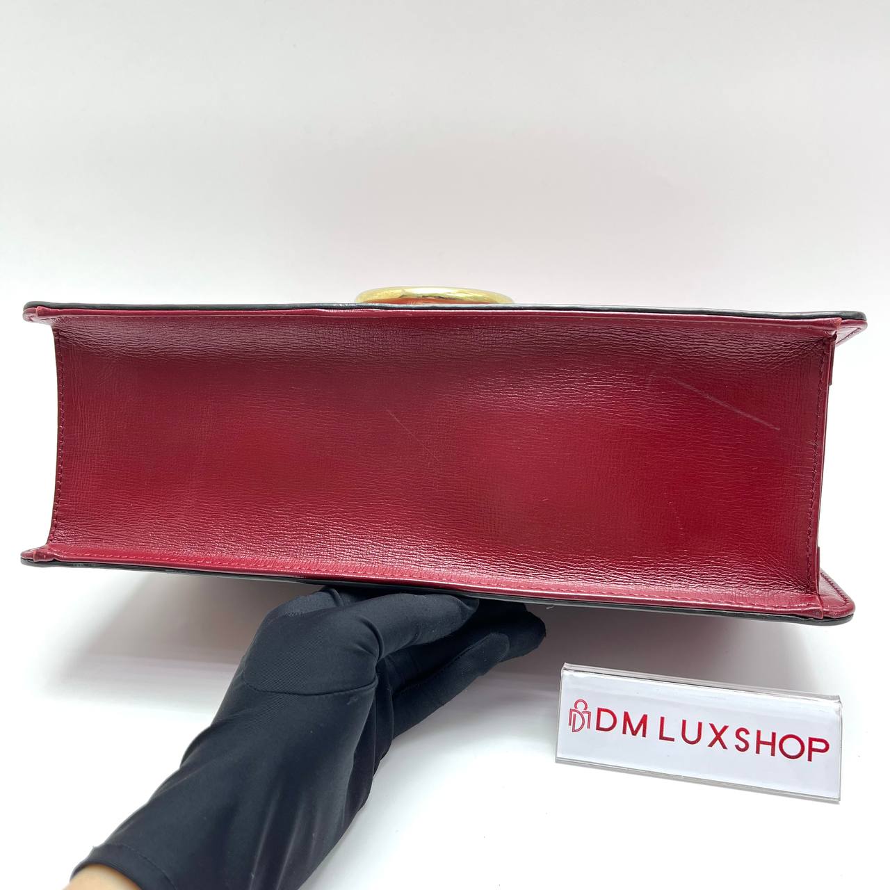 Gucci GG Ring Red Leather Shoulder Bag