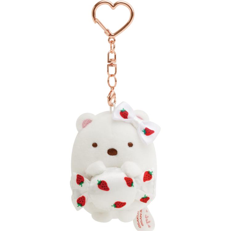 角落生物 - 草莓系列公仔掛飾 (白熊款)