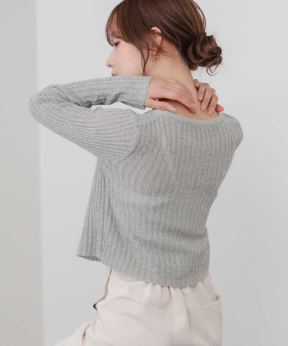 <JP>一件穿出層次感～ Layered Button Knit Top* 3色入 <預購>