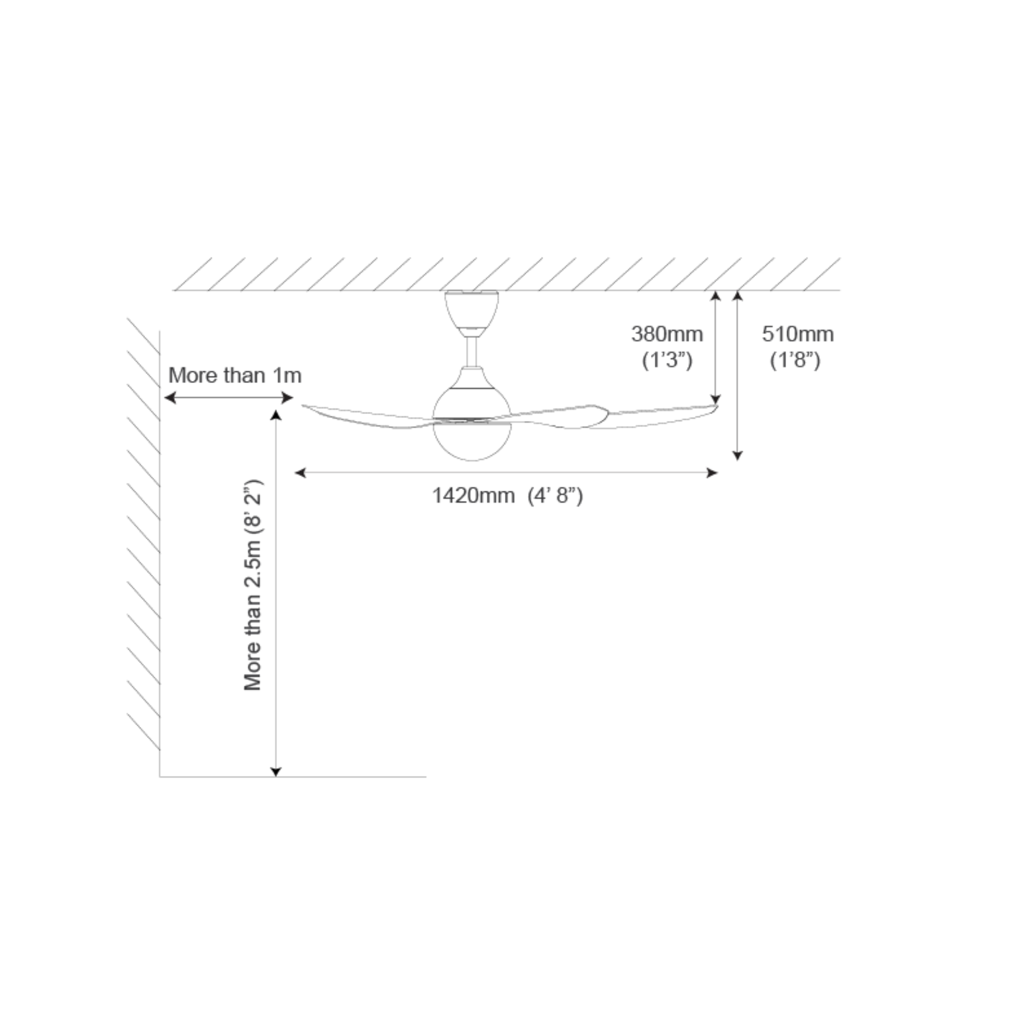 Alpha 56" AX80 3-Blade Ceiling Fan (AX80)
