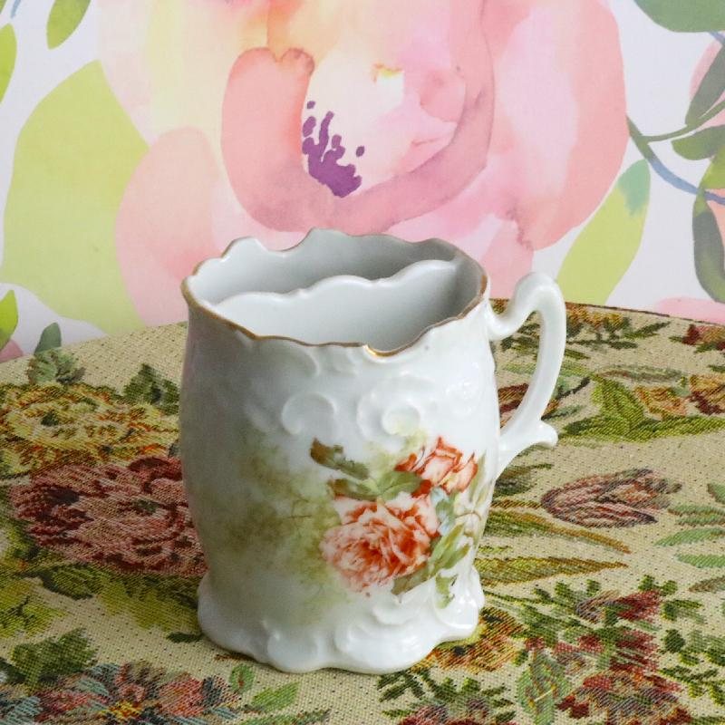 Antique Victorian Rose Pattern Moustache Mug/ Tea Mug (MT1457)