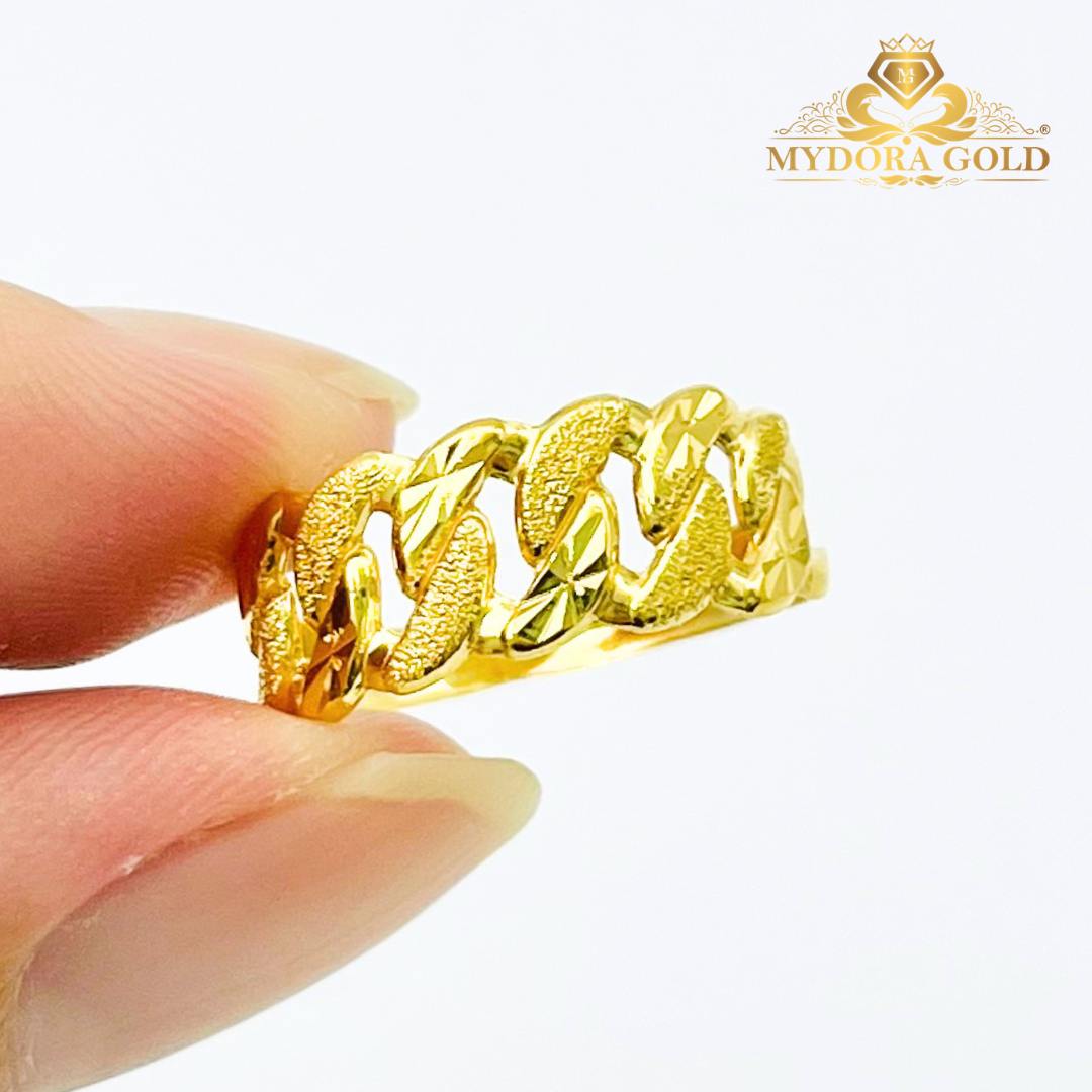 MYDORA Cincin Stamping Kait Pahat Pasir l EMAS 916/22K