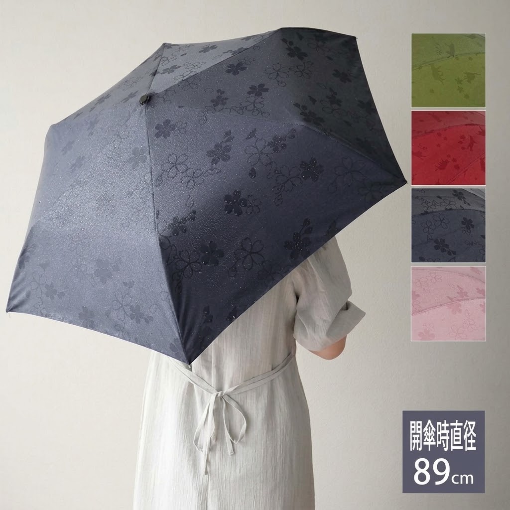 🔥🔥【日本直送《SANTOS》遇水浮影貓咪/櫻花 6骨手開折疊傘】