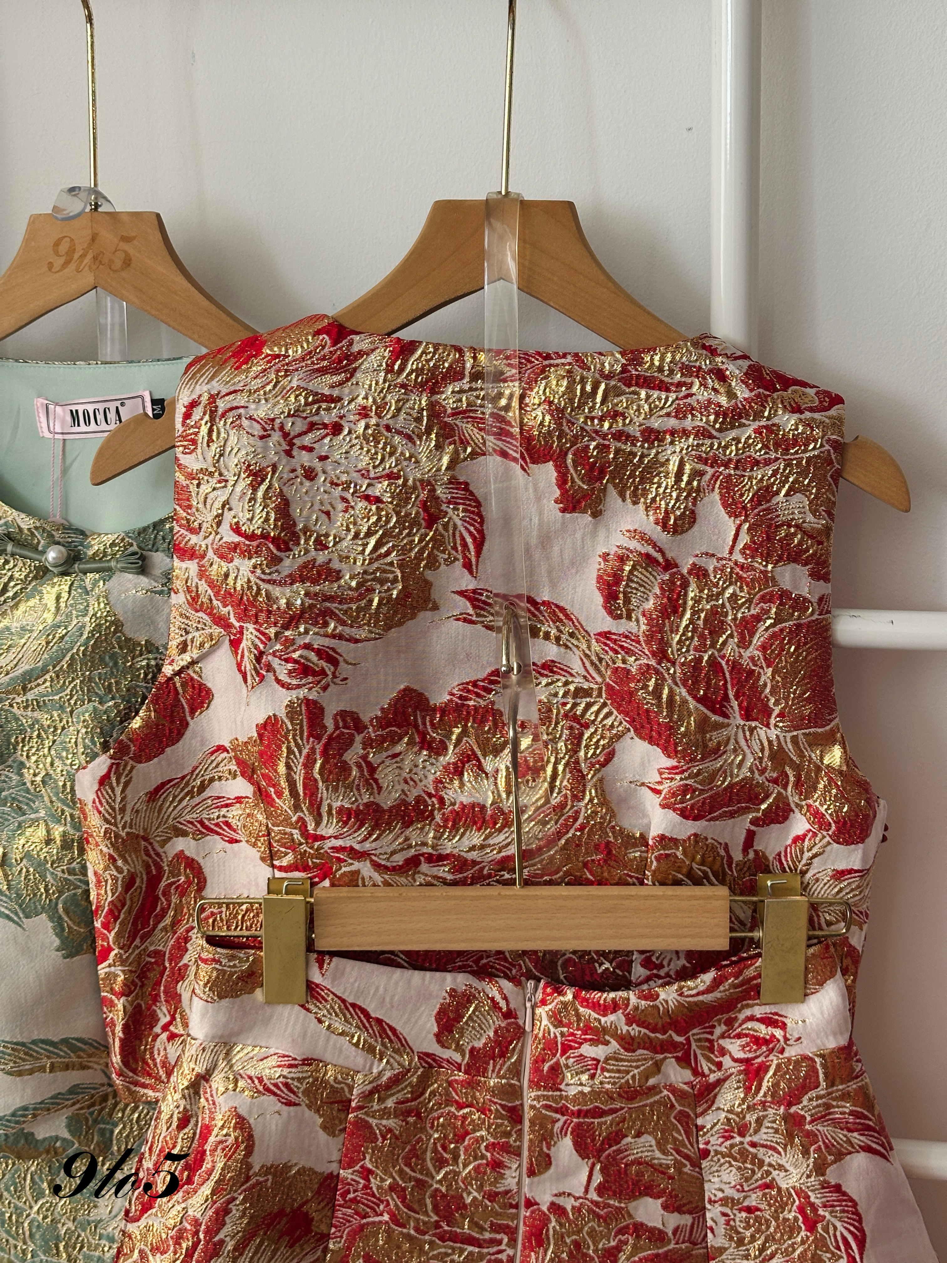 D2320 Sleeveless Cheongsam Matching Set - 3 Colors