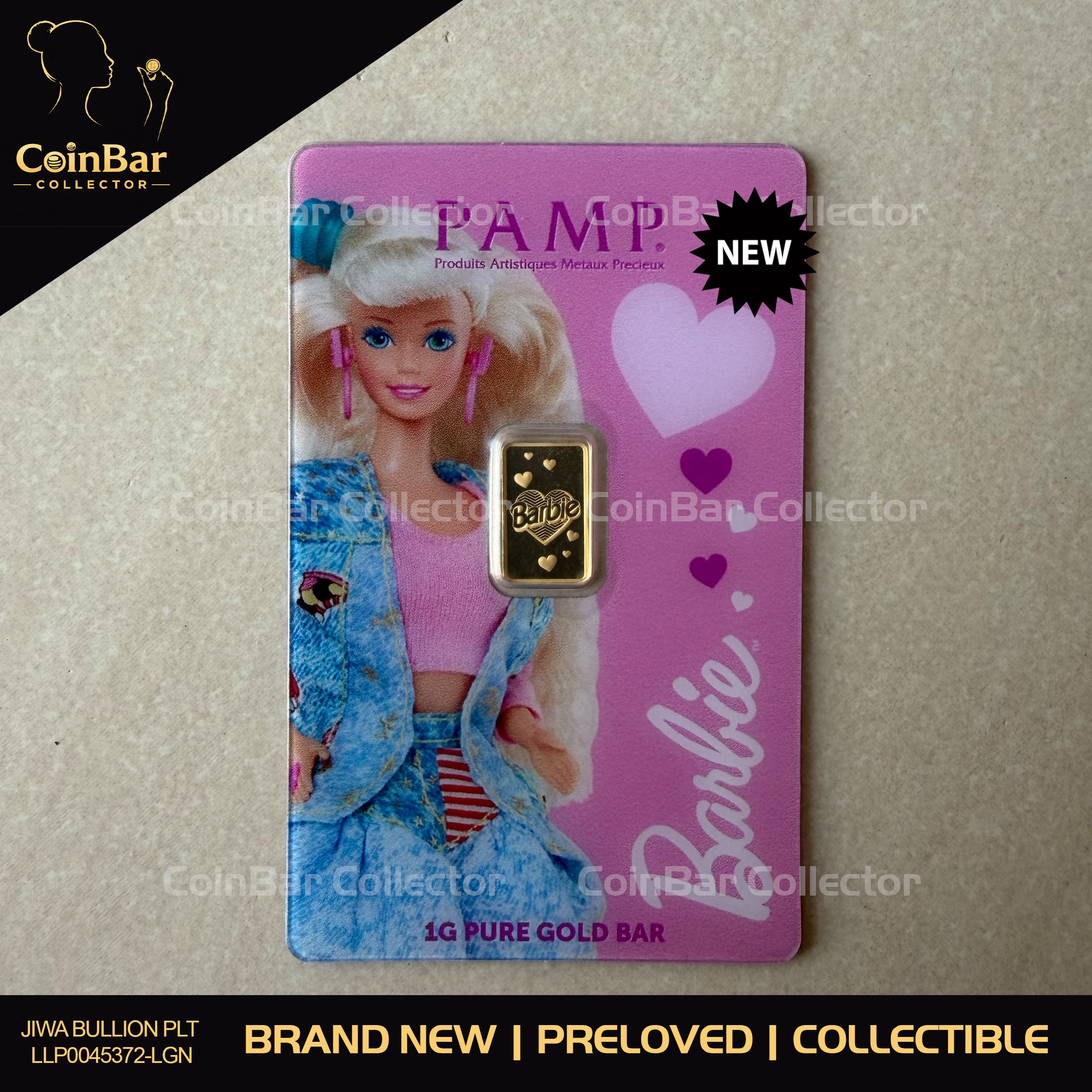 (SN7076) PAMP Valentine’s Barbie V2 1g 🇨🇭Swiss Fine Gold Bar Emas 999.9 芭比
