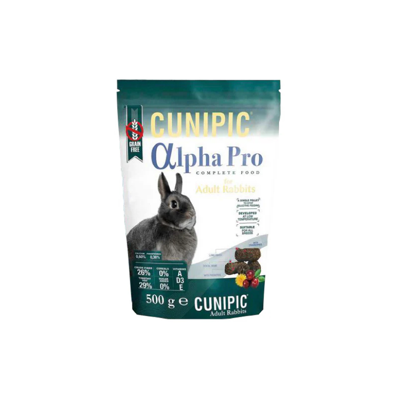 Cunipic 無穀物低脂高纖成兔糧500g Cunipic Alpha Pro Adult Rabbit food 