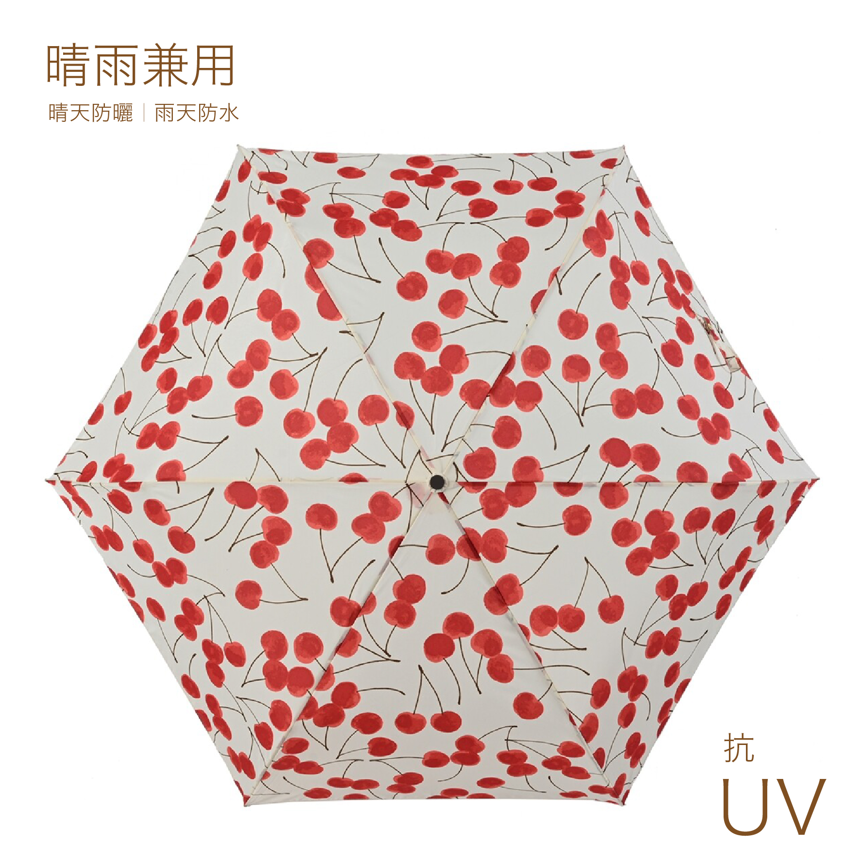 Nifty Colors 水彩櫻桃大傘面輕量縮骨遮🍒