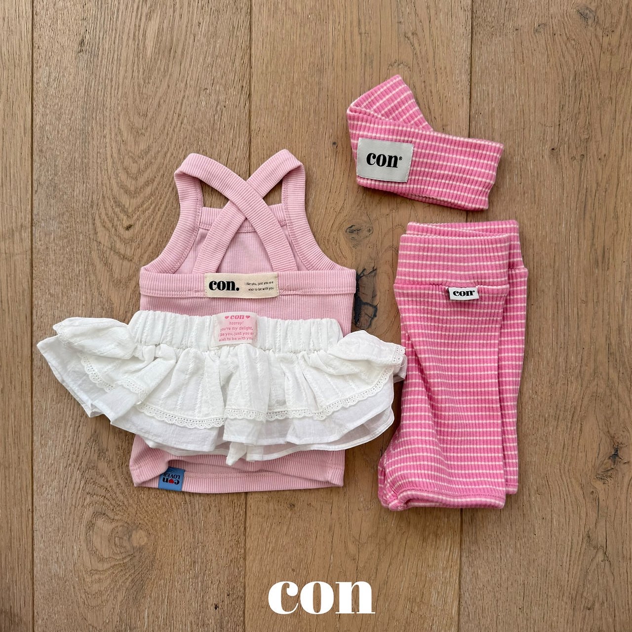 Con | stripe pants(Pink size2(78-87)/Size4(97-107)