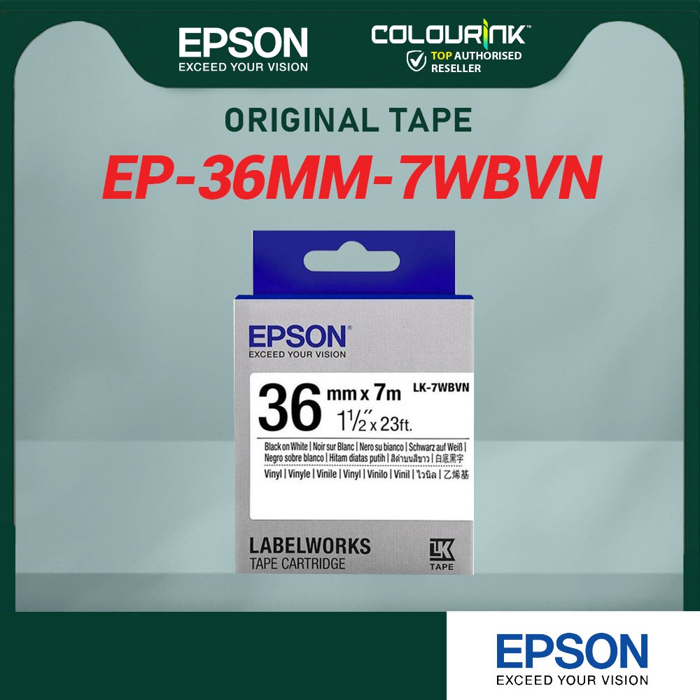 Epson Original Vinyl Laminated Sticker LK-Tape 4WBVN 5WBVN 5YBVN 5WBVN 6YBVN 7WBVN 7YBVN for Labelworks Printer