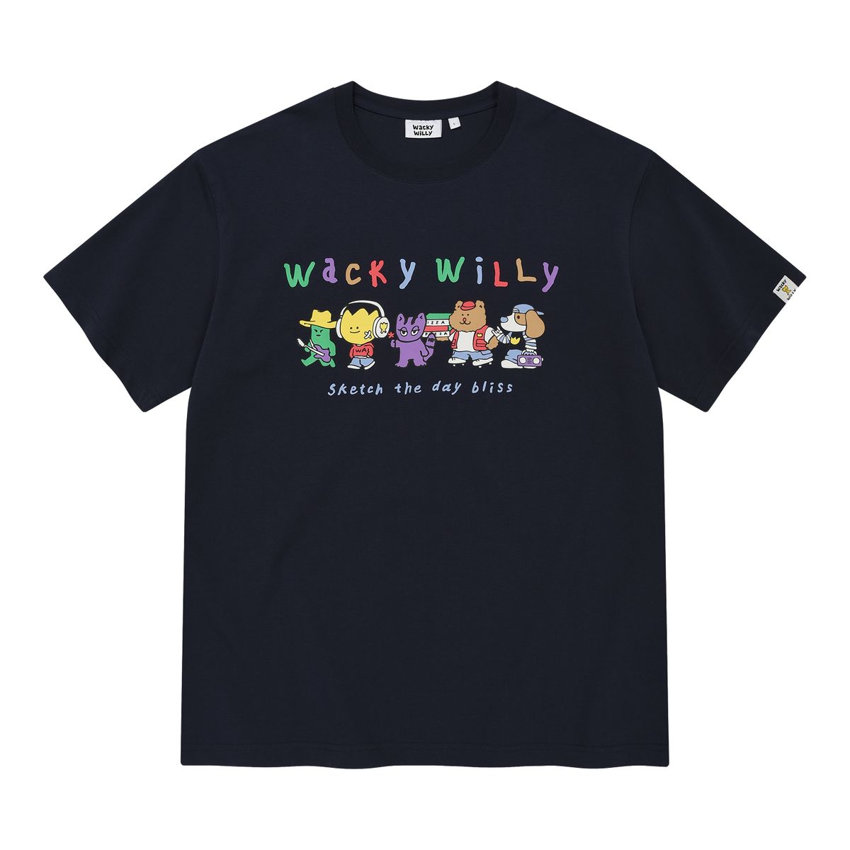 [Wacky Willy] Kiki Friends Graphic Short-Sleeve T-Shirt (3色)