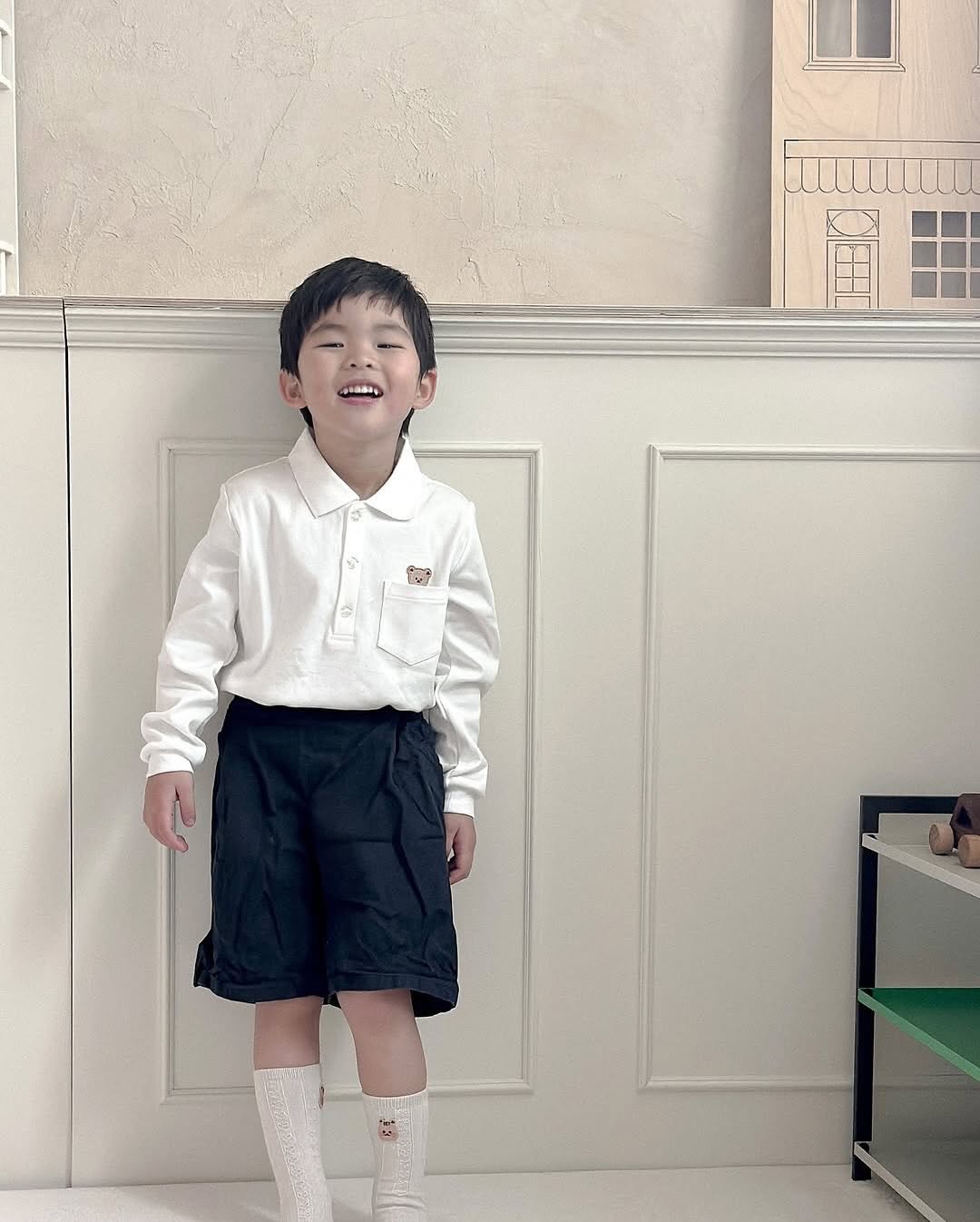 DTD校園簡約風-POLO口袋白衫 ( 長袖 )