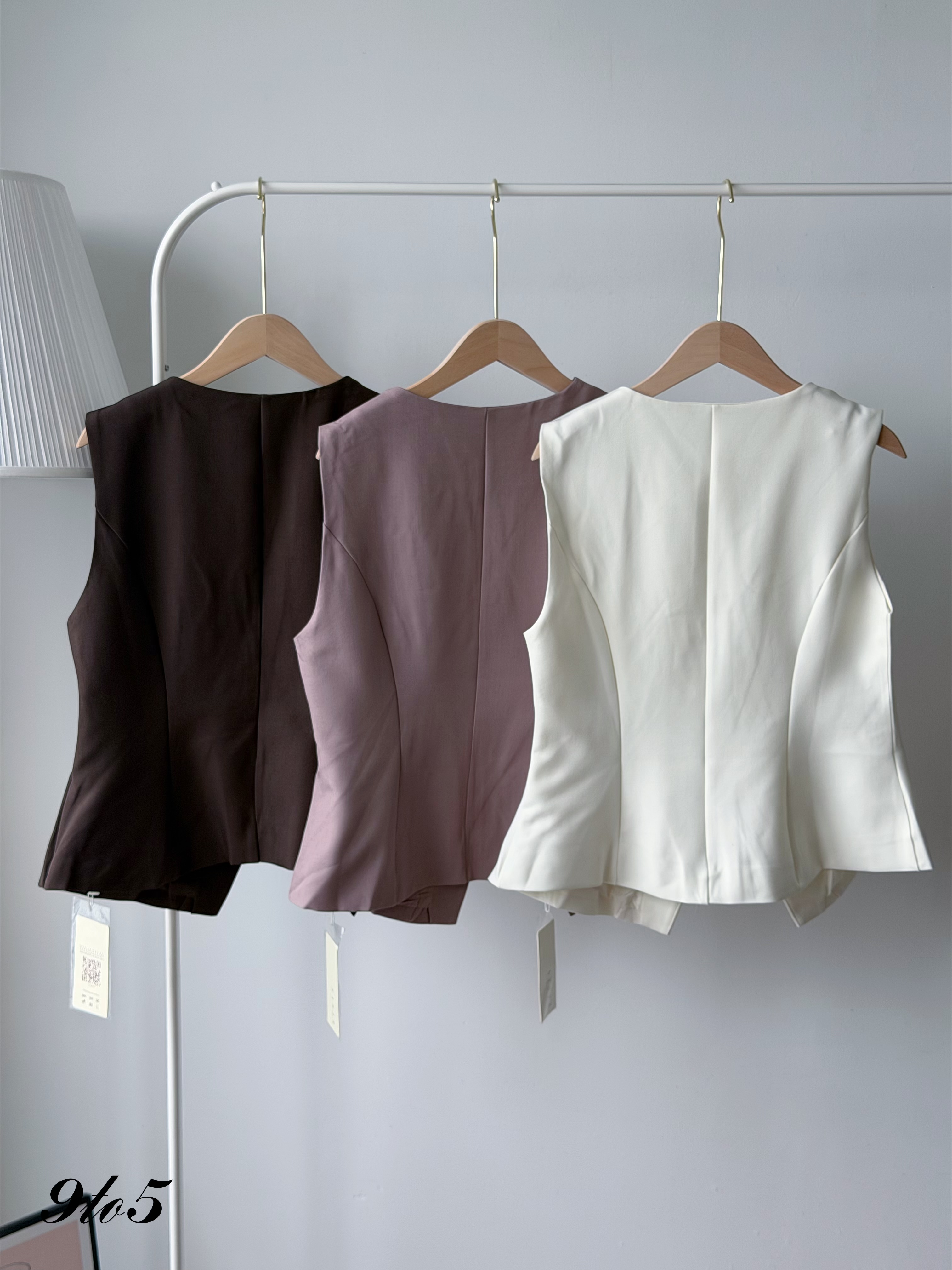 D2383 Waisted Vest with Long Skirt Set - 4 Colors 