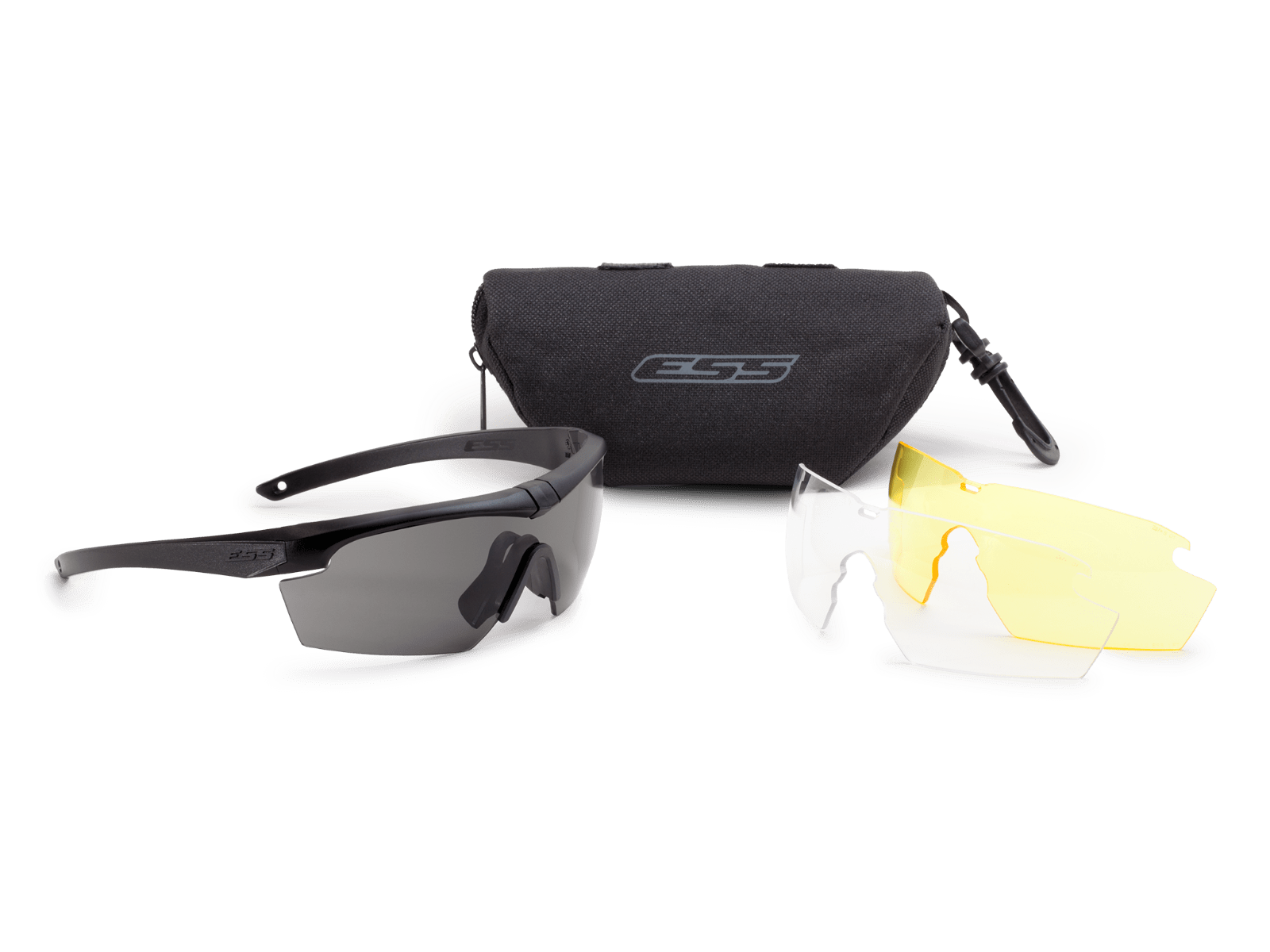 ESS Crosshair Black w/Smoke Gray, Clear, Hi-Def Yellow