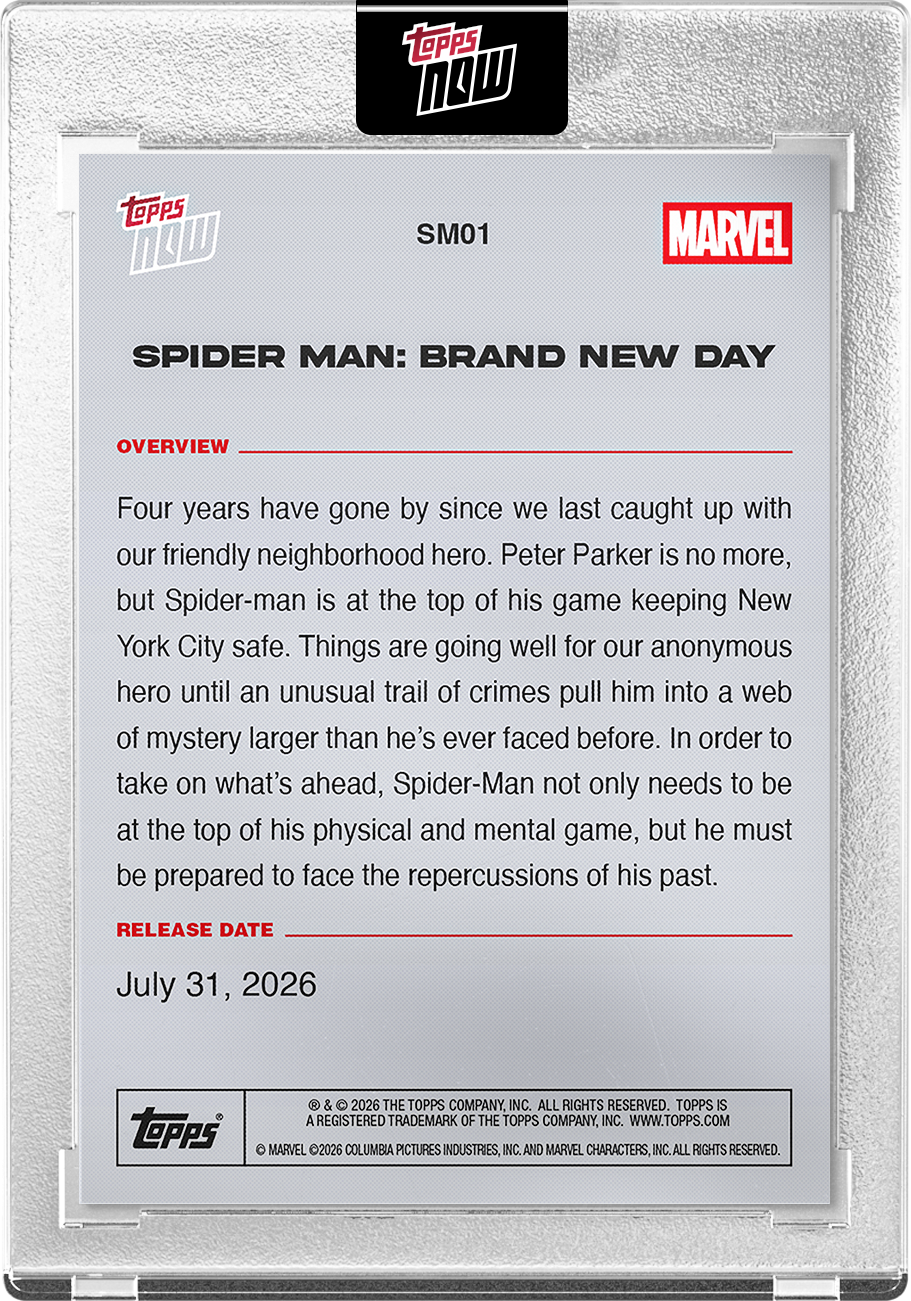 Spider-Man: Brand New Day - 2026 Marvel Topps NOW #SM01 電影紀念卡【團購】