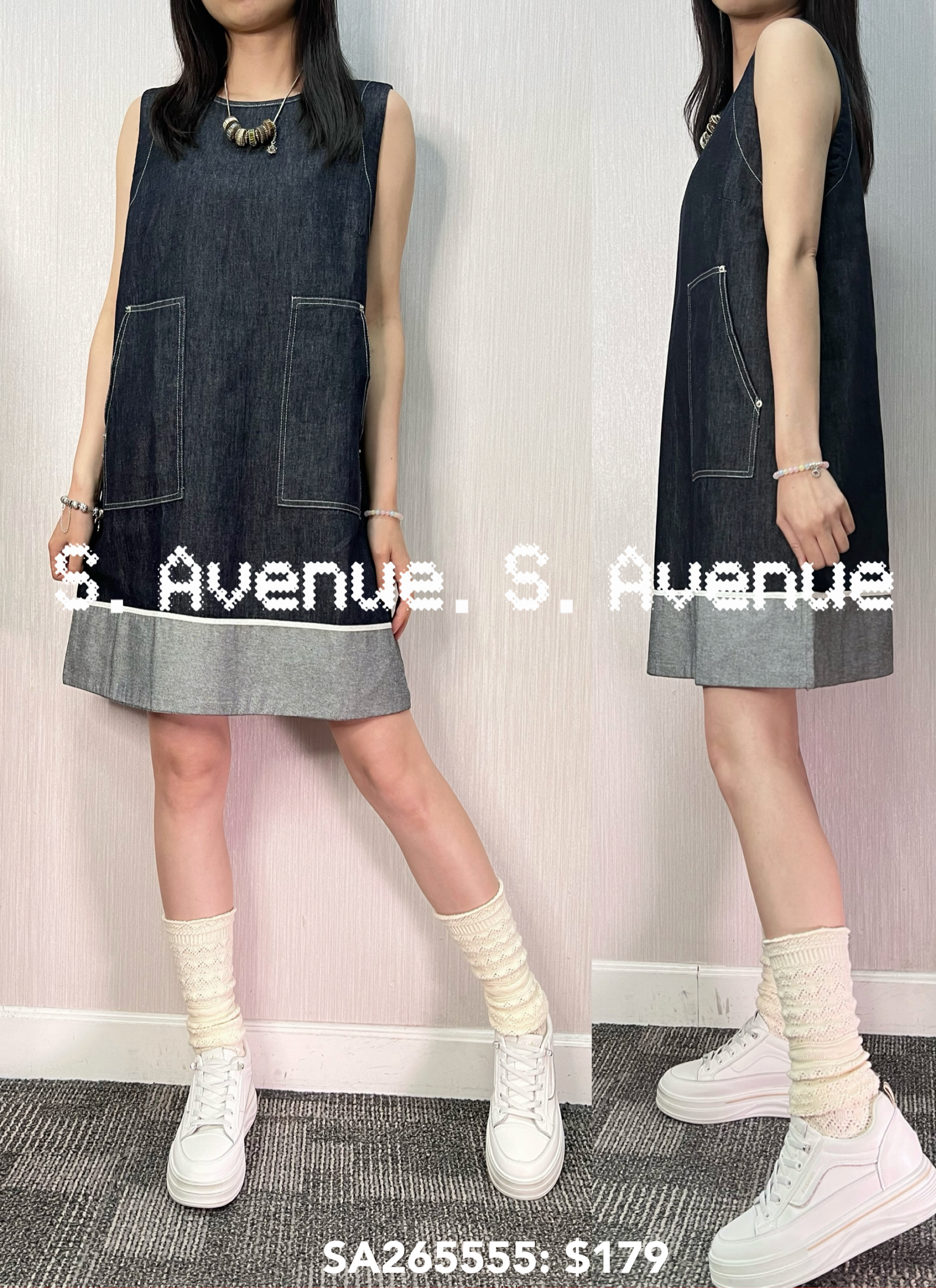 SA265555: 背心方袋腳拼布A字op