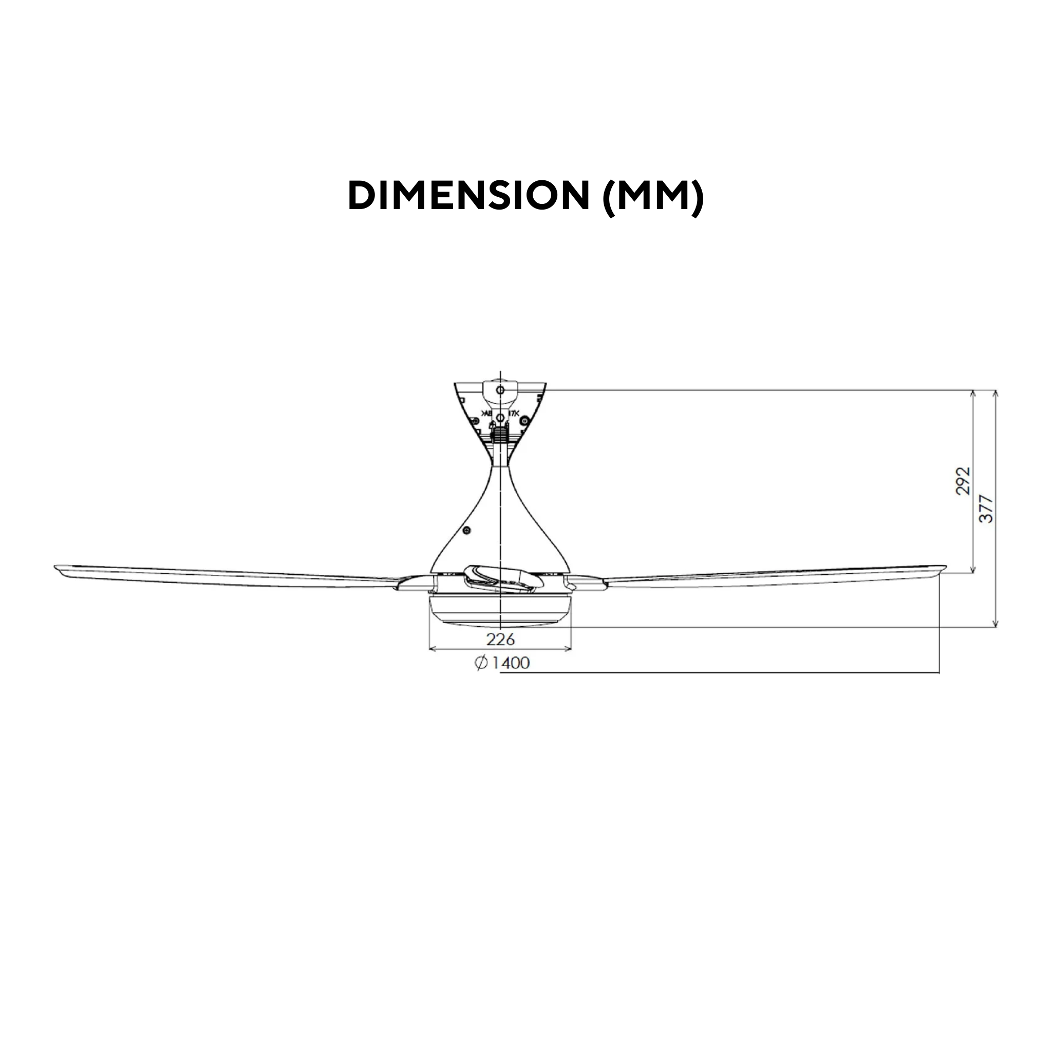 KDK 56" Ceiling Fan 5-Blade Dark Grey (K14QF-DG)