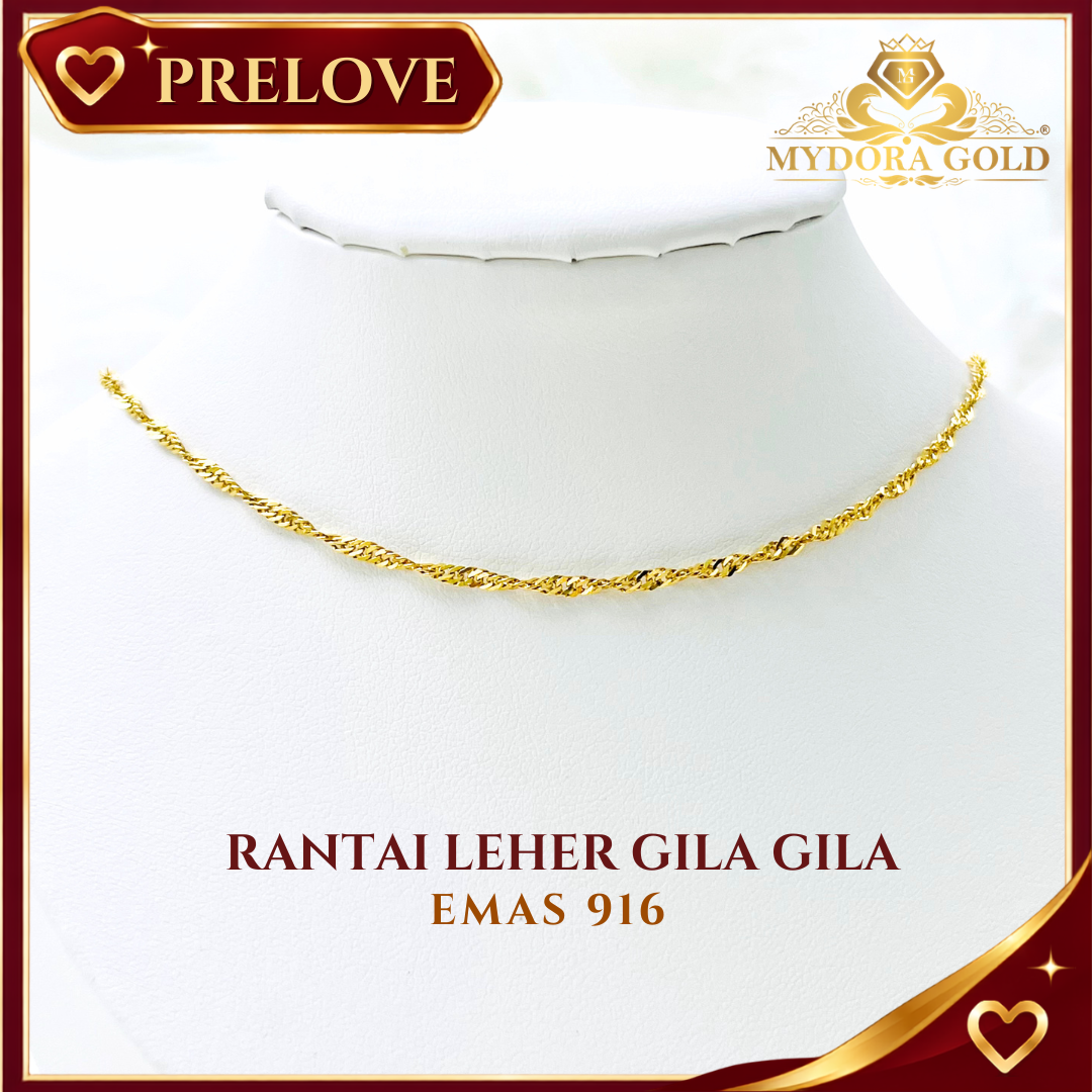 Pre-Loved: Rantai Leher Gila Gila l EMAS 916/22K