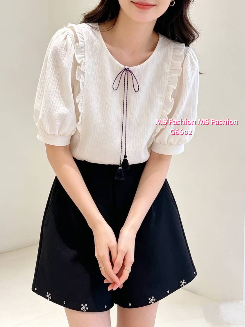 G6602 靚料肩ruffle top