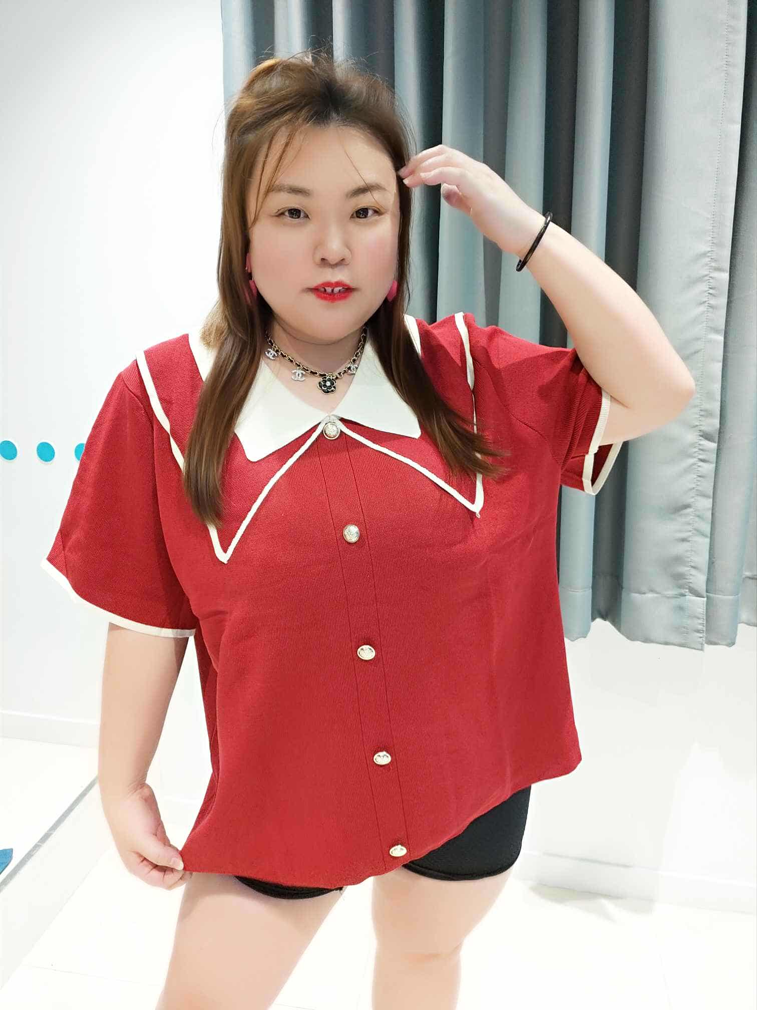 DSA11 蝴蝶结衣领设计针织上衣