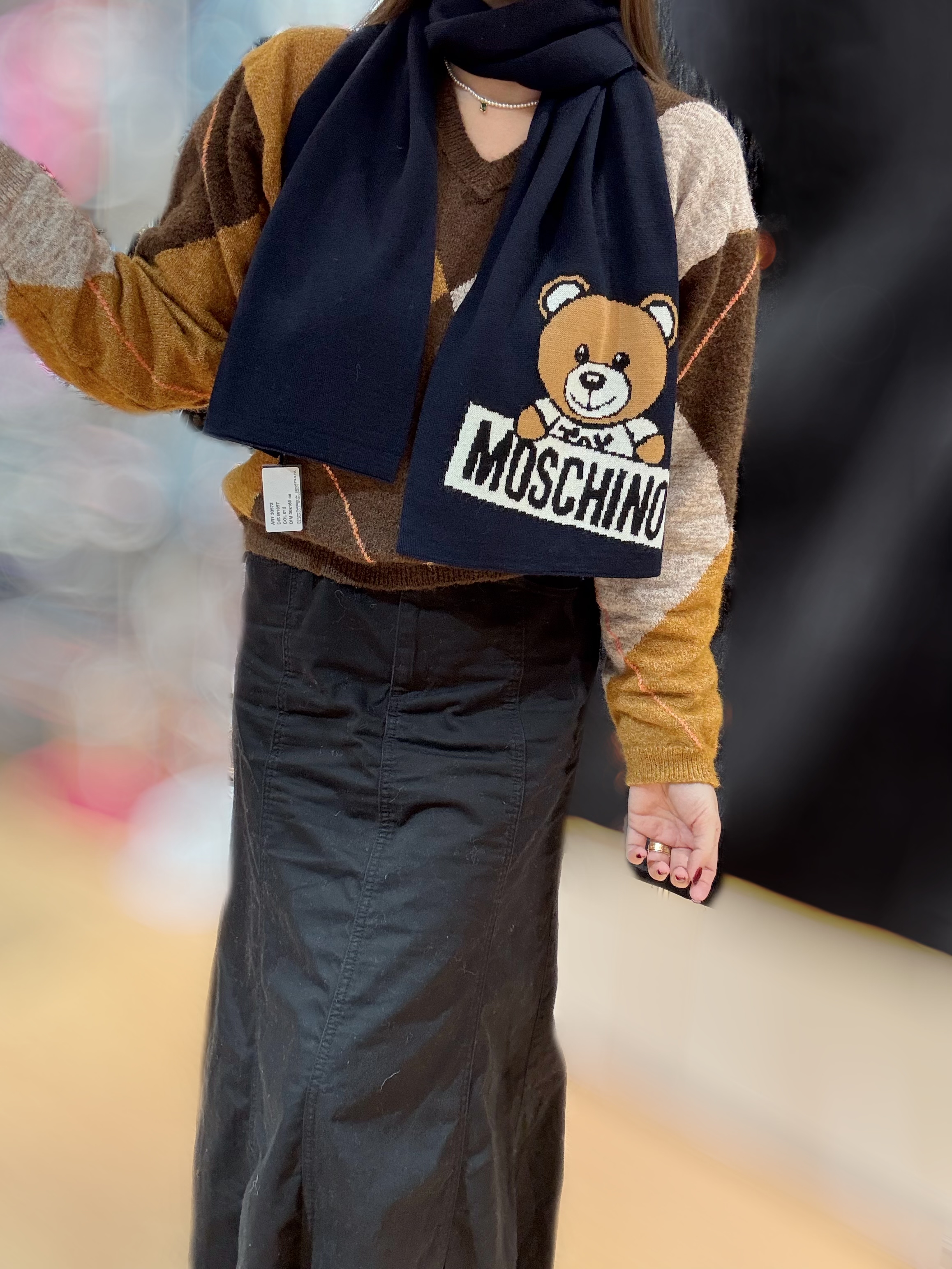 Moschino scarf Bear/navy