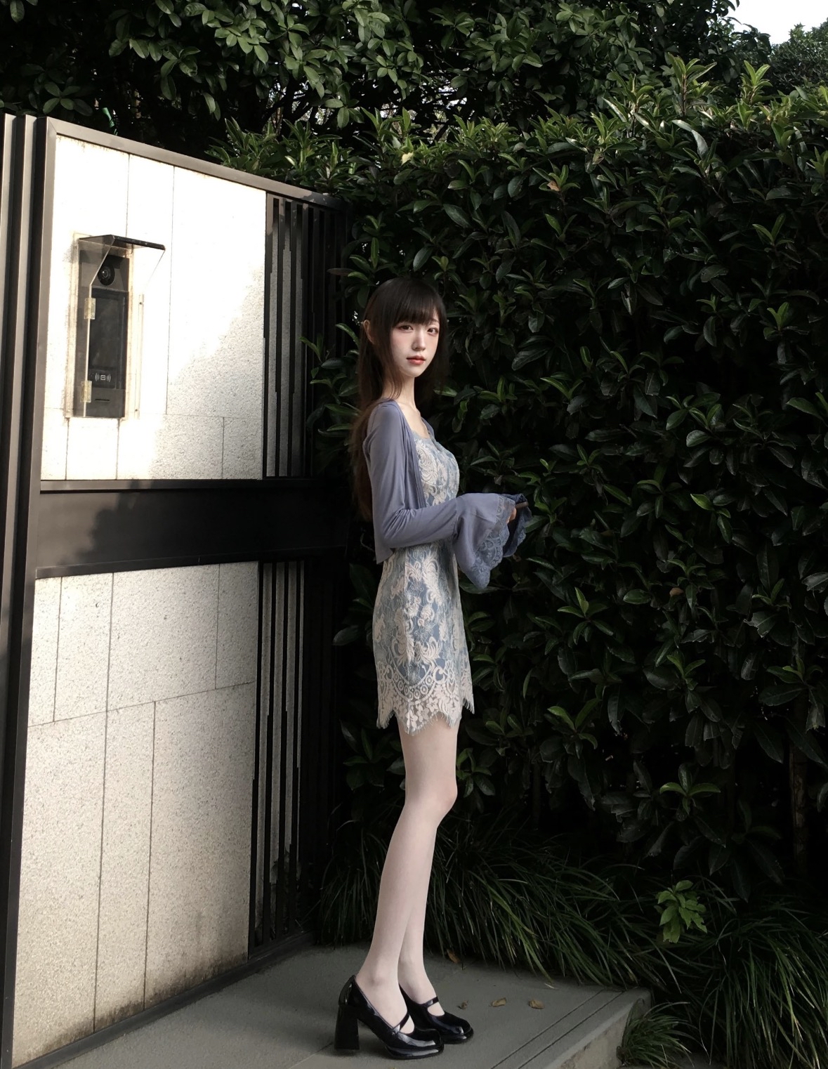 ST443蕾丝外套两件套