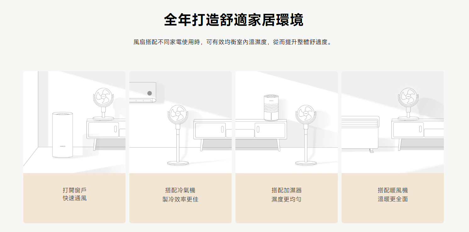 小米 智能直流變頻循環落地風扇 (可座台/可座地) 