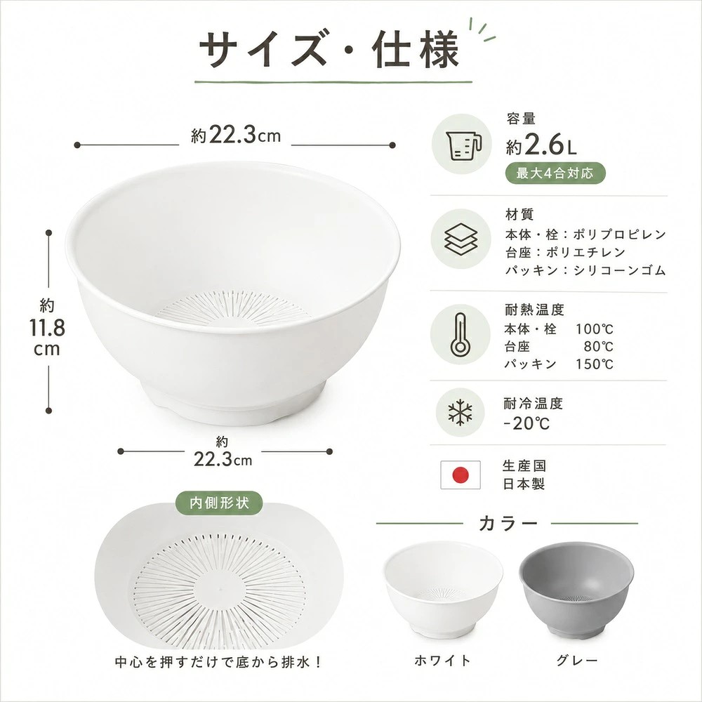 【現貨】🔥🔥【日本製《AKEBONO》一按即排水洗米缽】