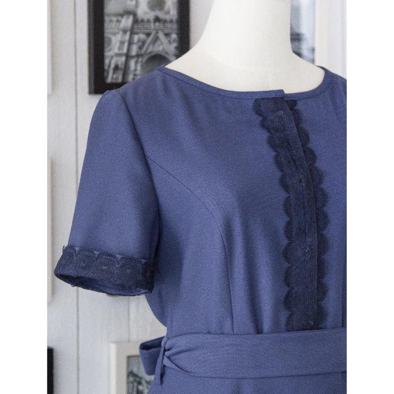 (SOLD OUT) Vintage Inspired Indigo Lace Dress (FM047)