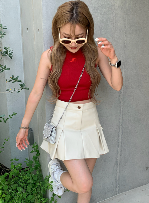 針織文字背心 [k9357e]