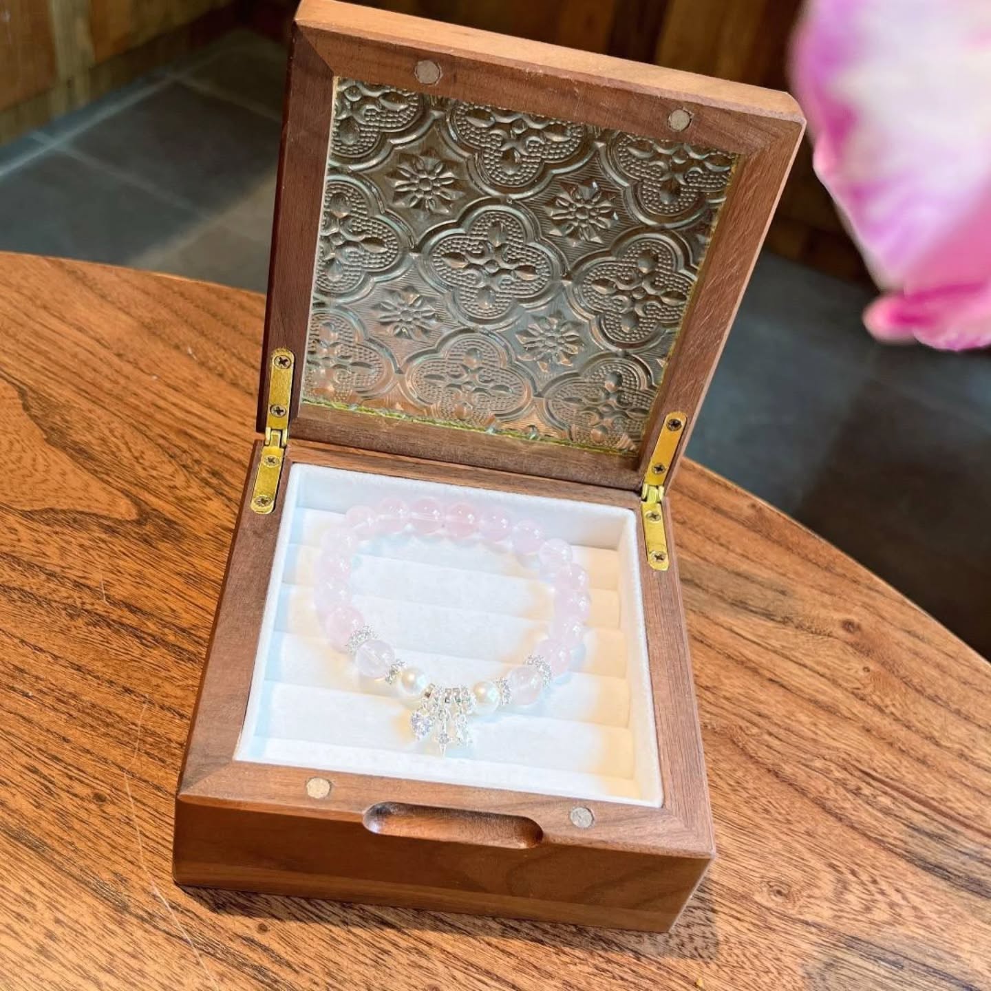 粉水晶珍珠手链 🇨🇳