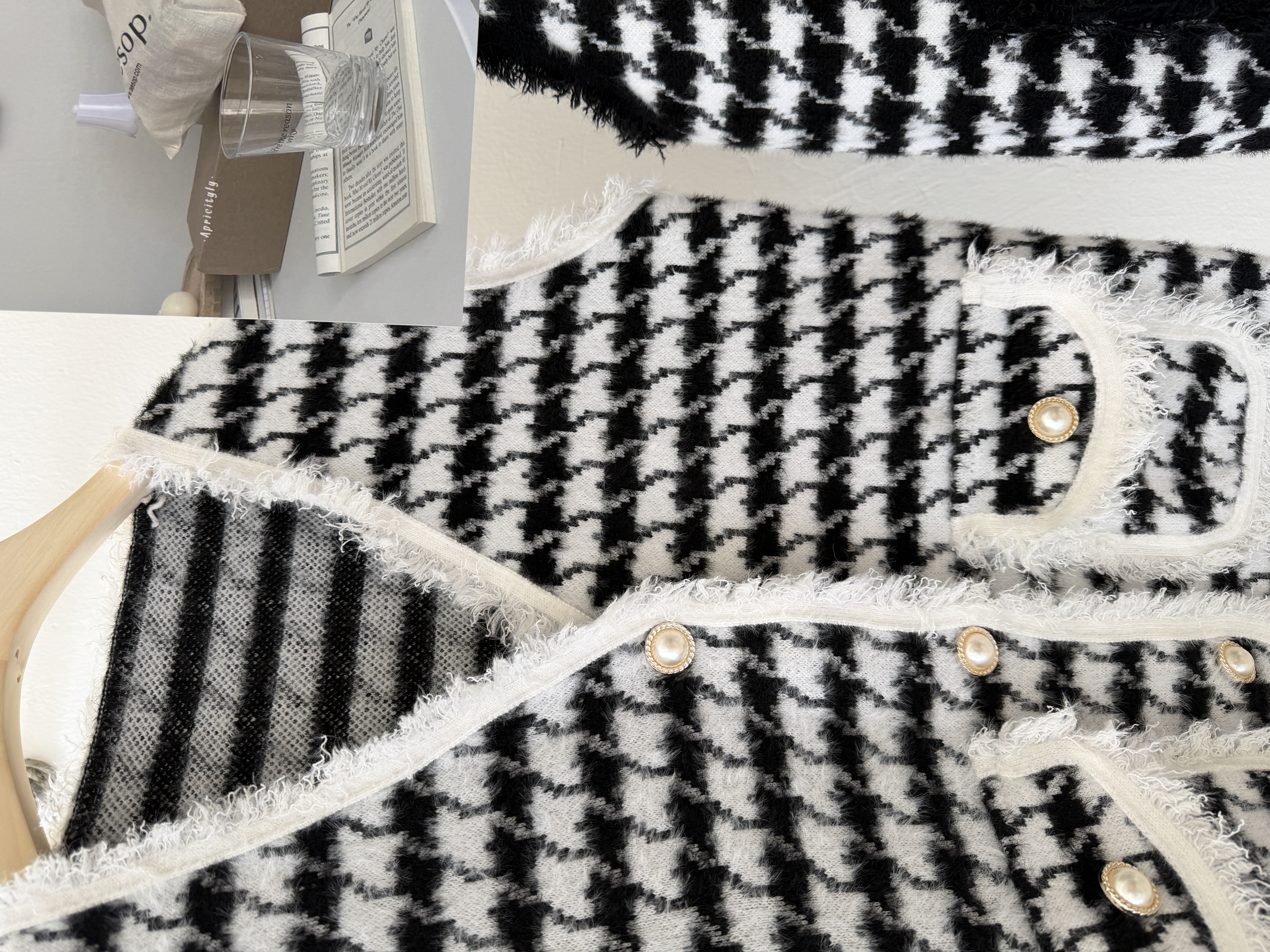 6612 小香风千鸟格马甲背心