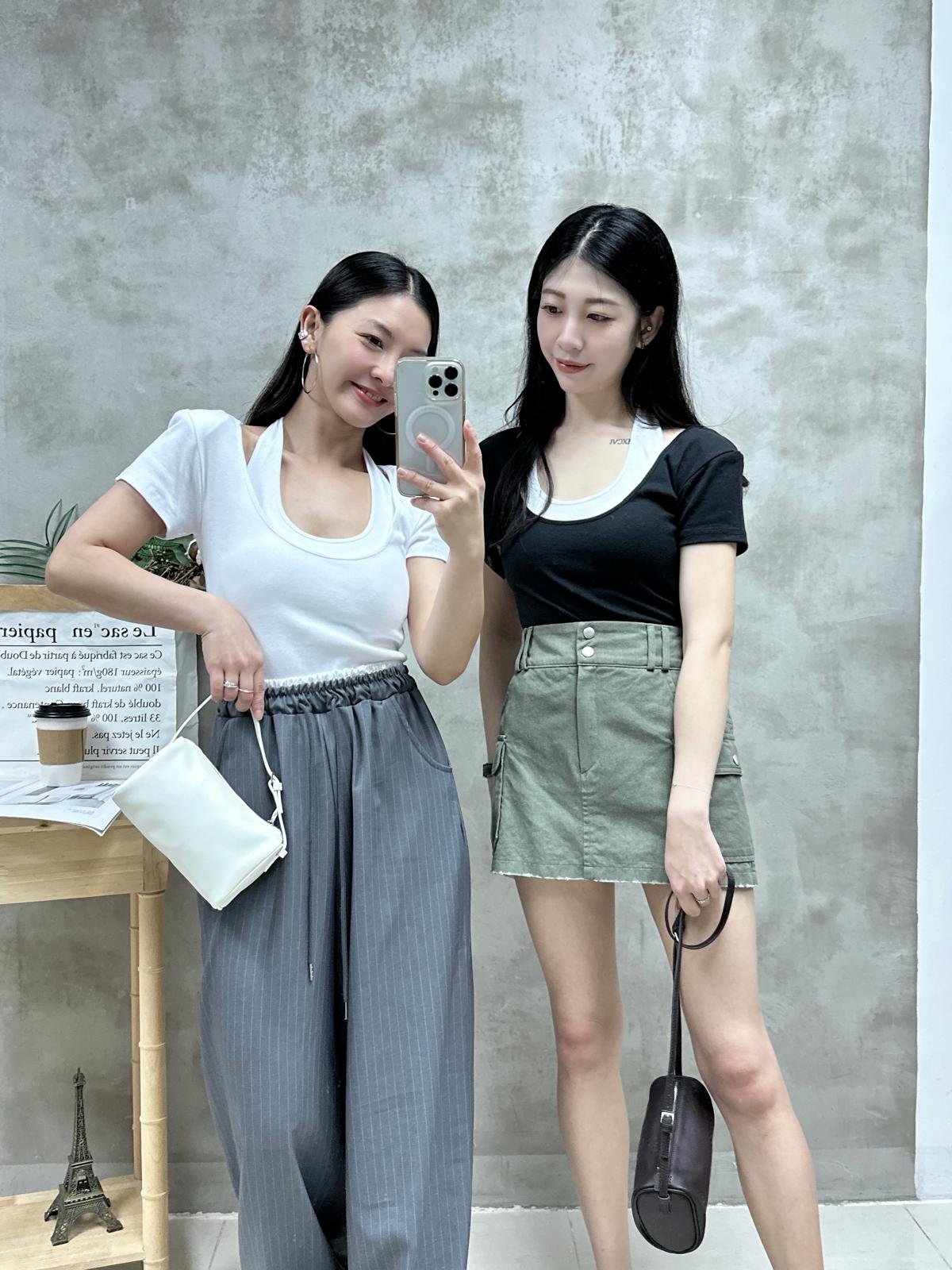 L12 假兩件短袖Top