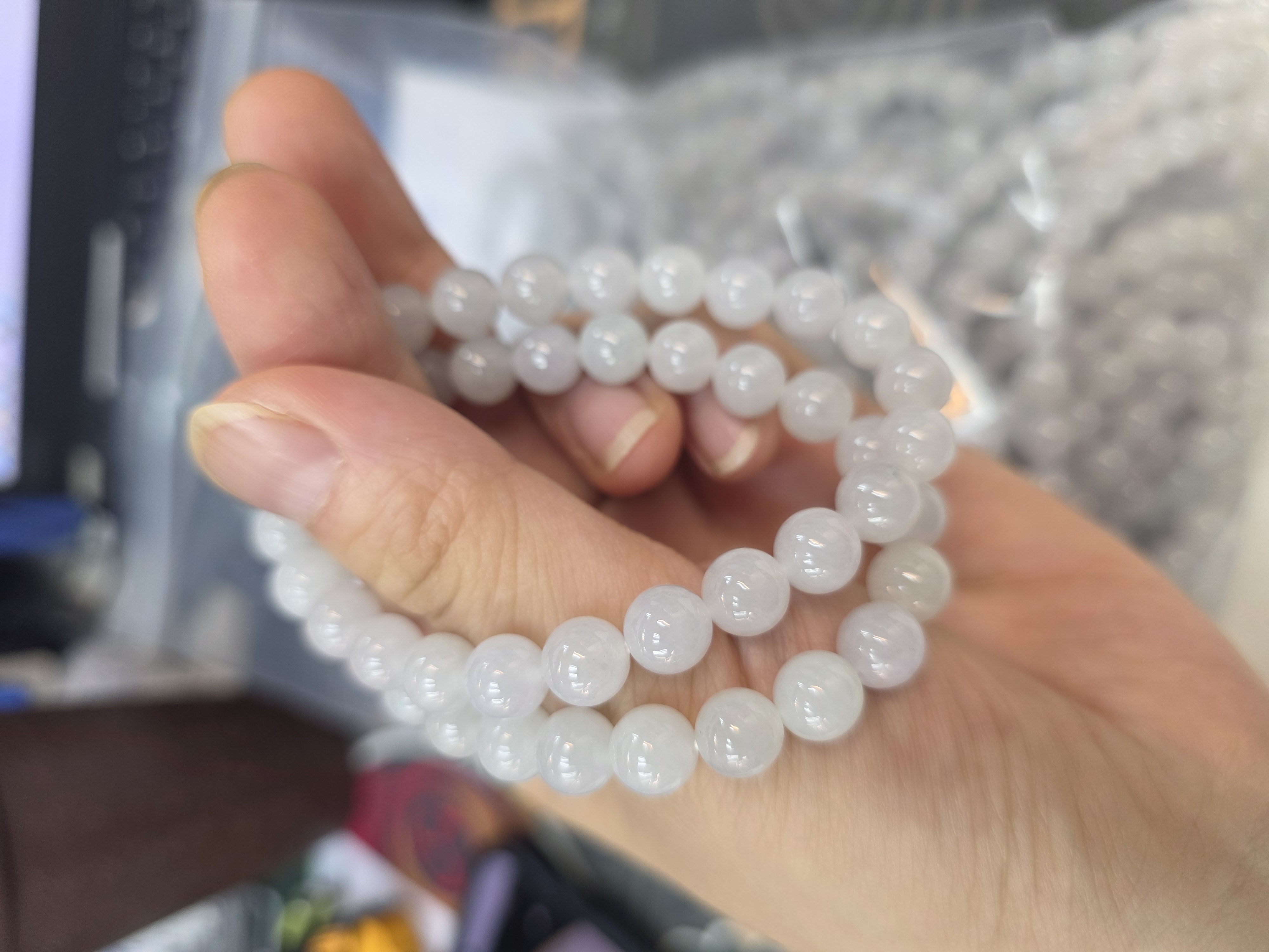 YK00887 8.5mm糯化圓珠手串
