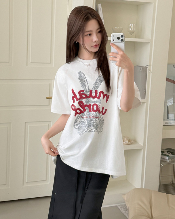 MuahMuah RABBIT MUAH RAGLAN HALF T-SHIRT