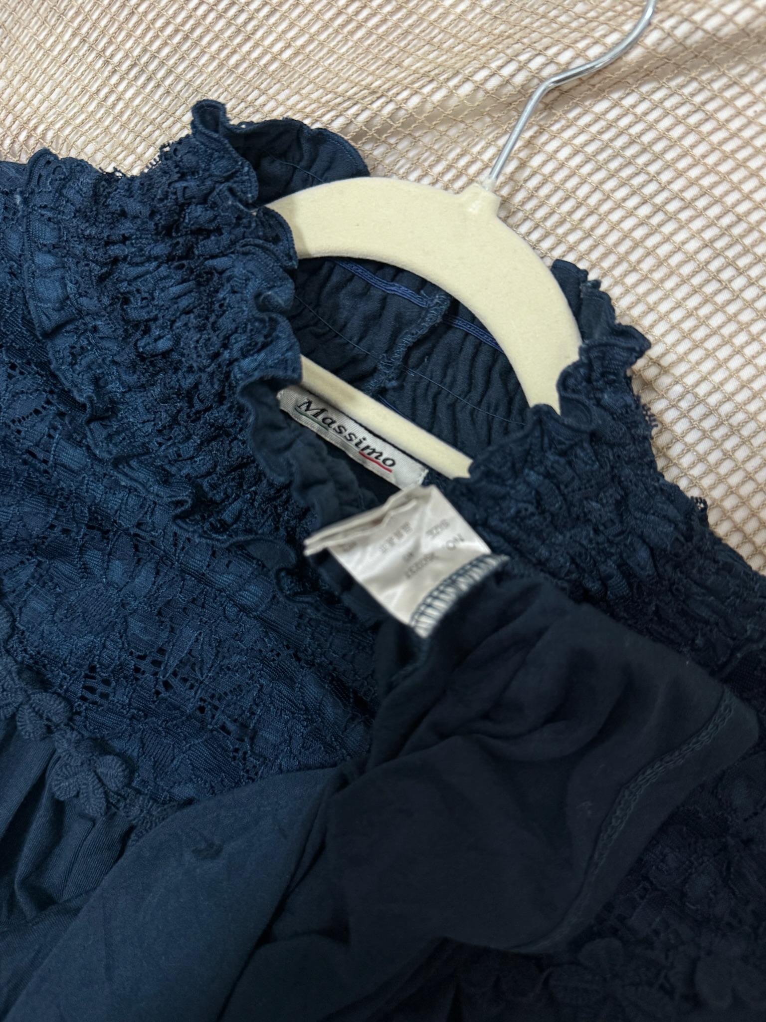 Lace Trim Ruffle High-Neck Top