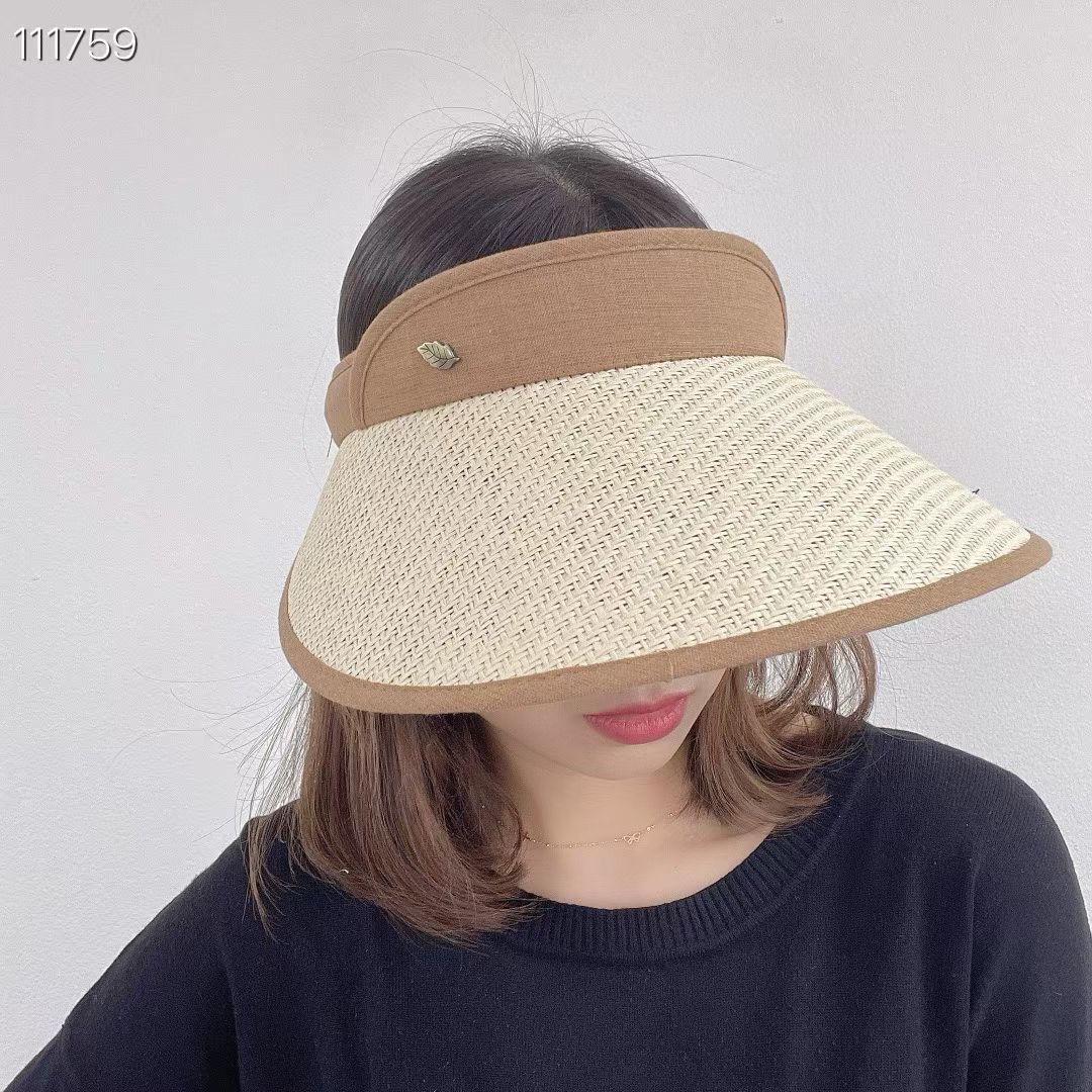 LY17 拼色樹葉釘太陽帽