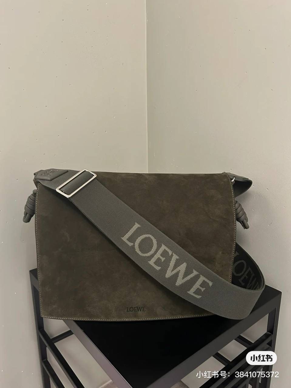 LOEWE 罗意威 Puzzle Fold Tote 小号手袋 麂皮拼接