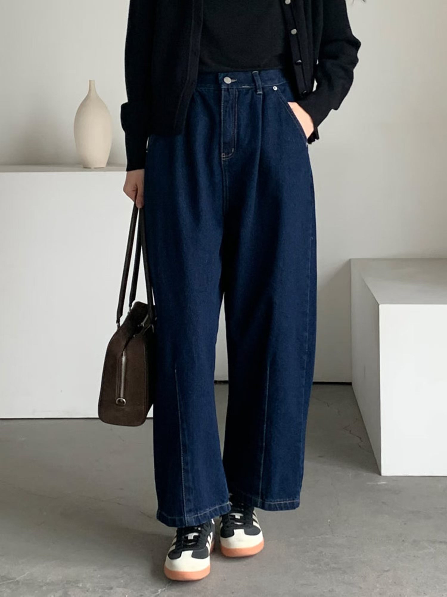 後橡筋腰BF cut 牛仔褲