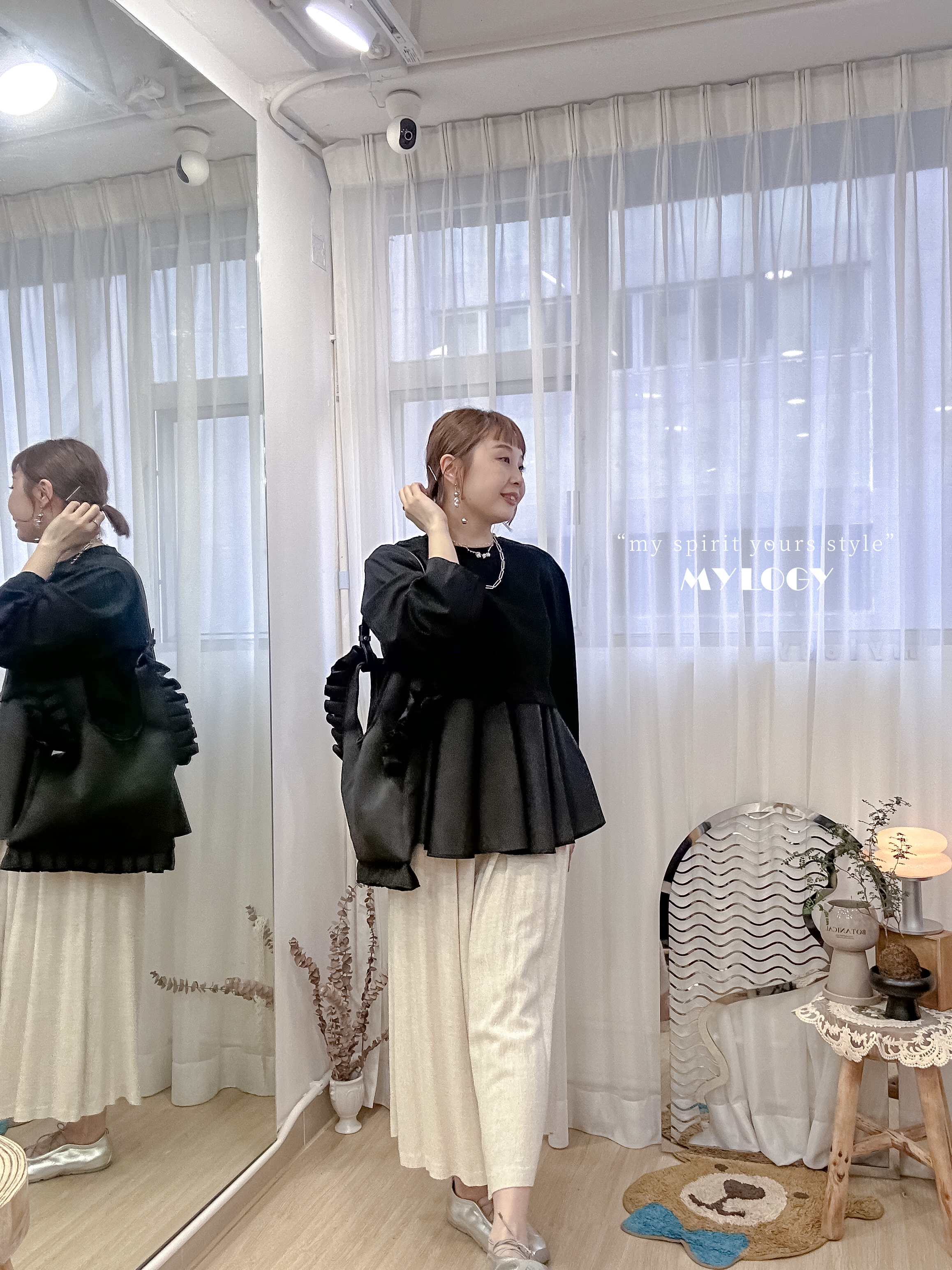 日系成熟柔和感～假2件氣質裙擺衛衣 IL0004